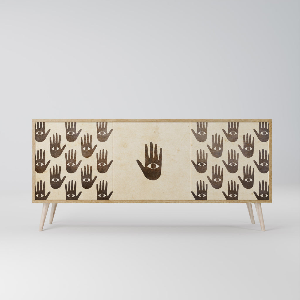 SEE MORE 3-Door Sideboard in Oak Effect
