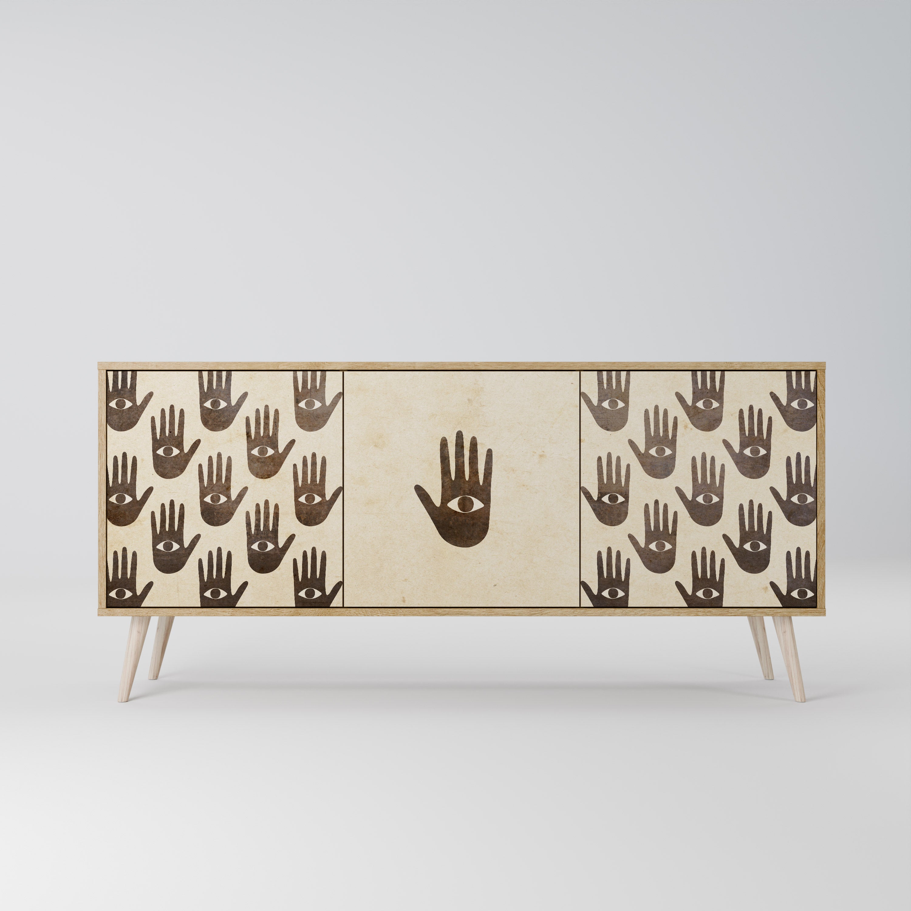 SEE MORE 3-Door Sideboard in Oak Effect