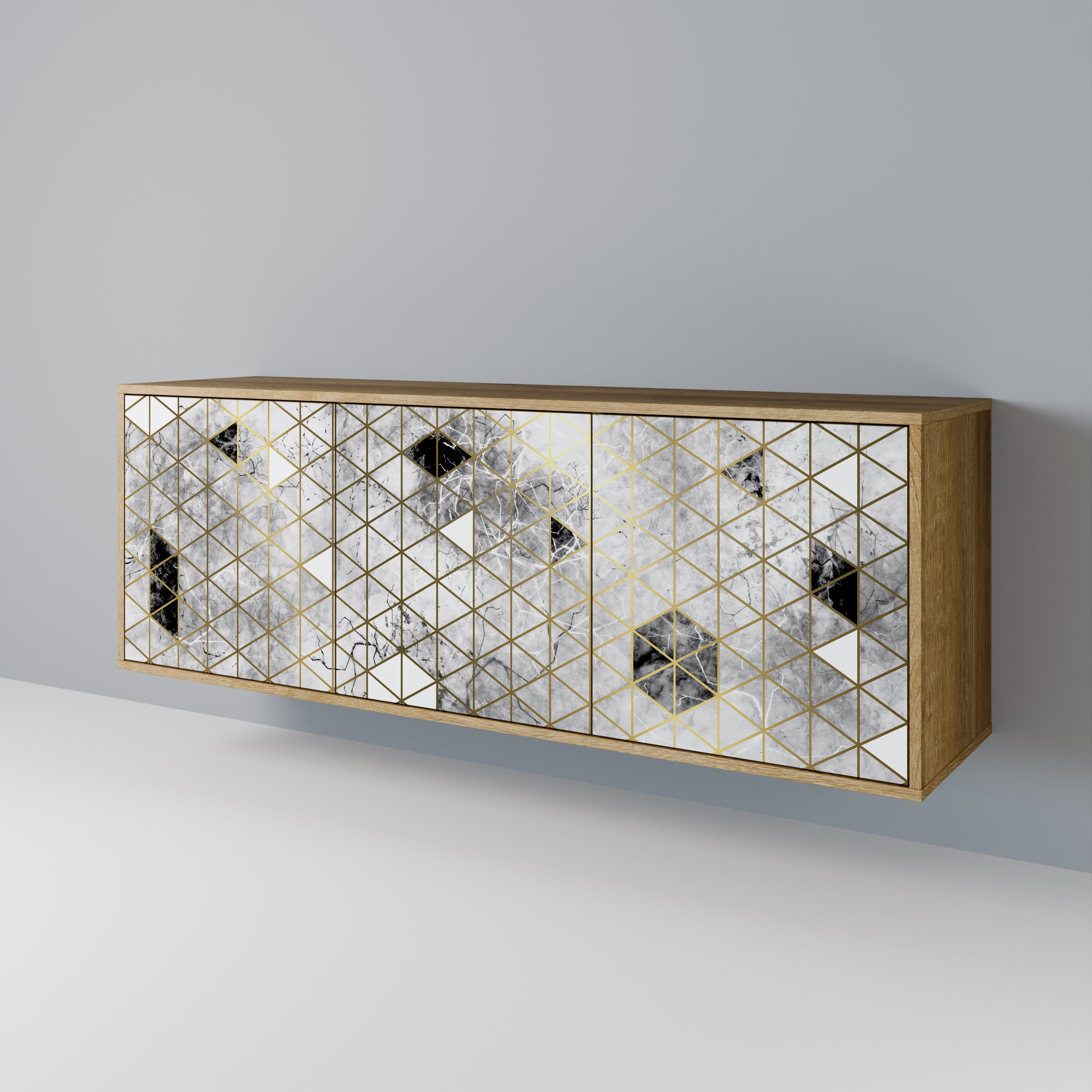 ASHEN ARIA 3-Door Sideboard in Oak Effect