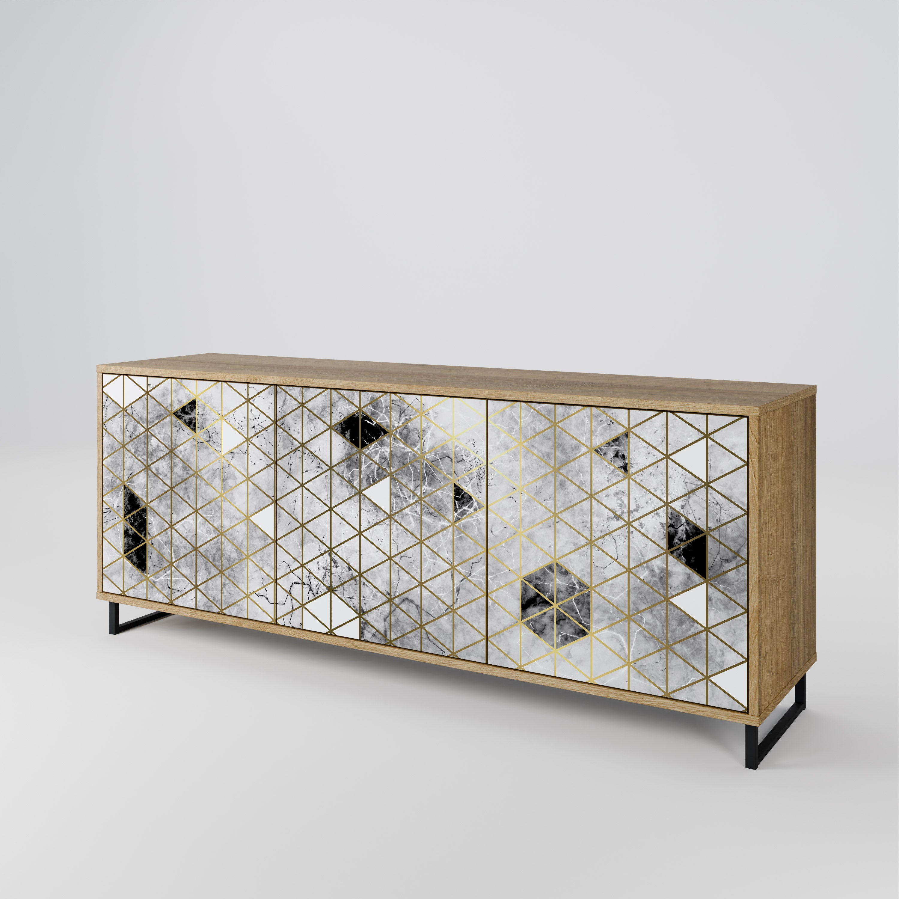 ASHEN ARIA 3-Door Sideboard in Oak Effect