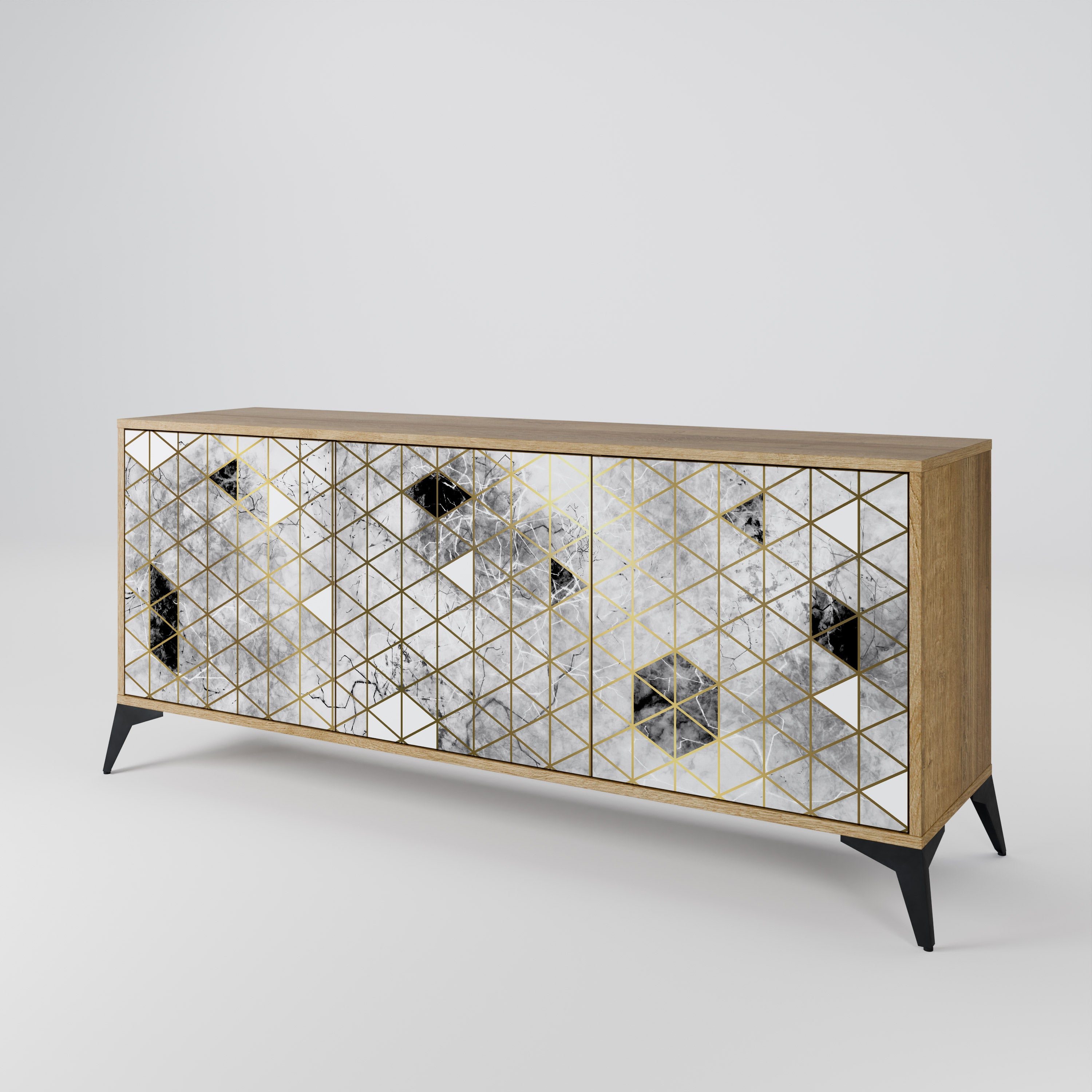ASHEN ARIA 3-Door Sideboard in Oak Effect