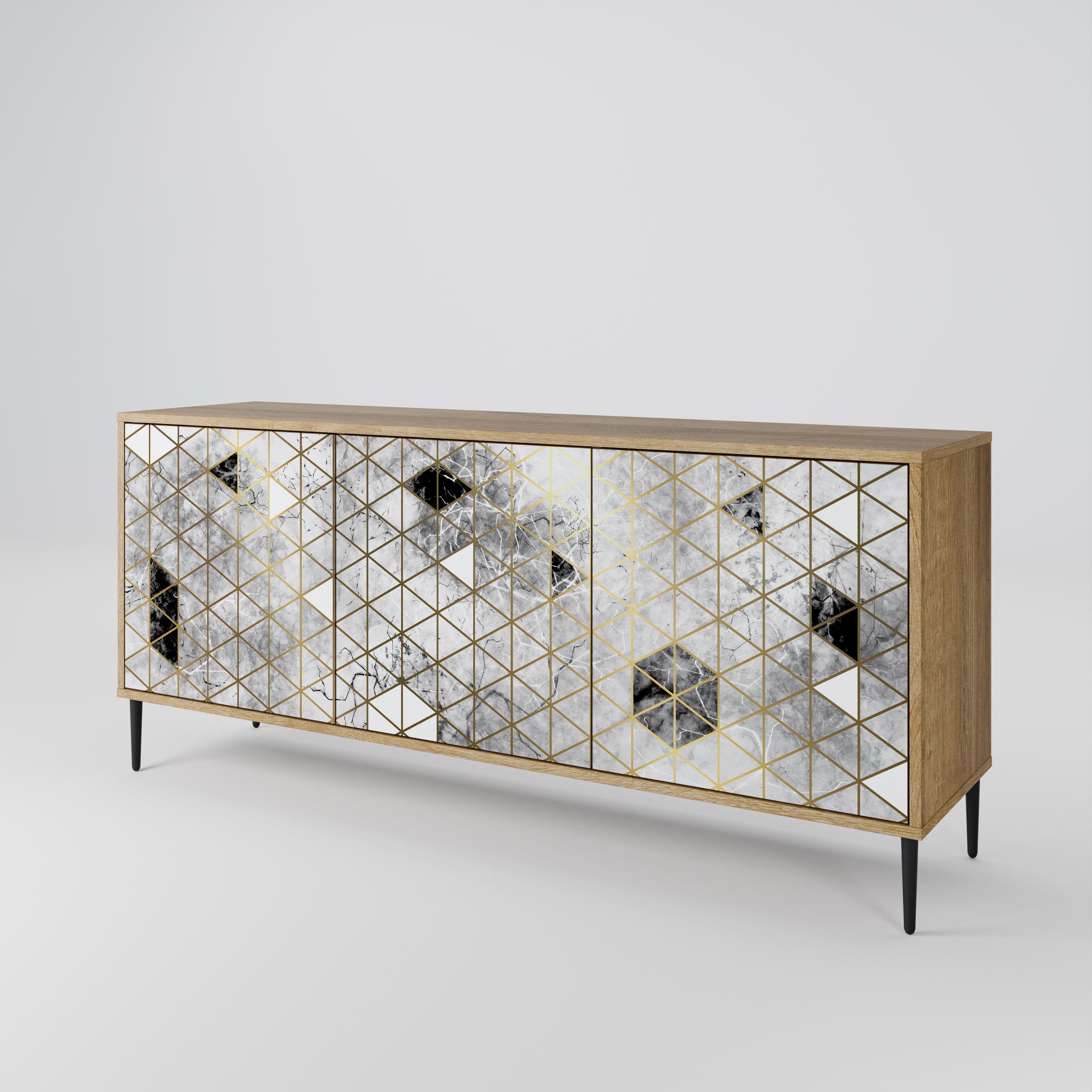 ASHEN ARIA 3-Door Sideboard in Oak Effect
