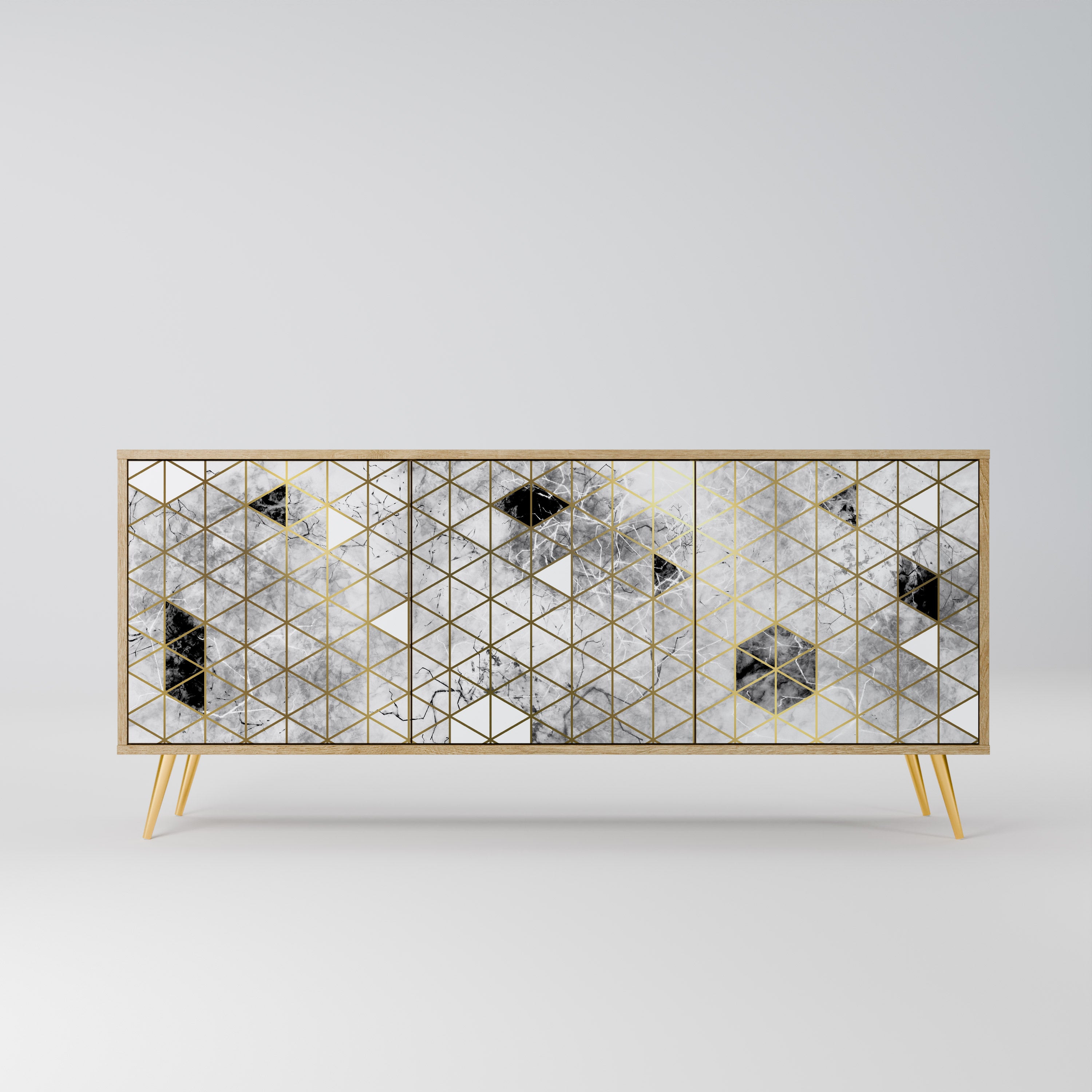 ASHEN ARIA 3-Door Sideboard in Oak Effect