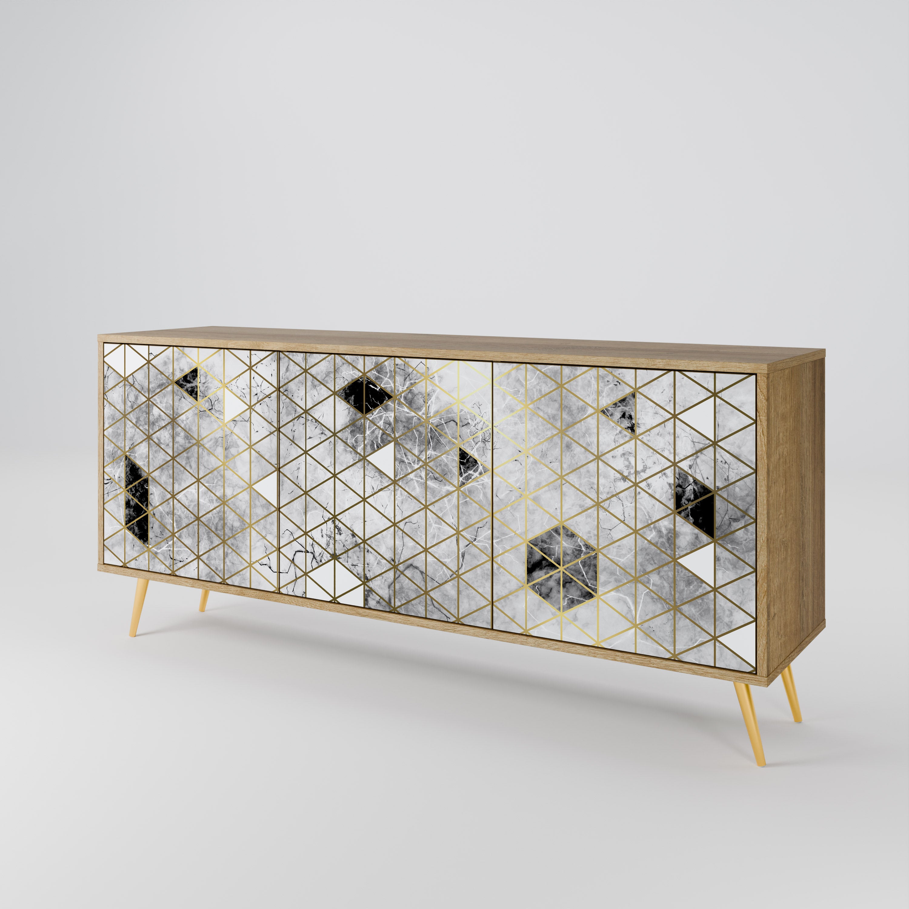 ASHEN ARIA 3-Door Sideboard in Oak Effect