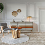 PECULIAR TRAIL Aparador de 3 Puertas en Efecto Roble