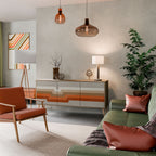 PECULIAR TRAIL Aparador de 3 Puertas en Efecto Roble