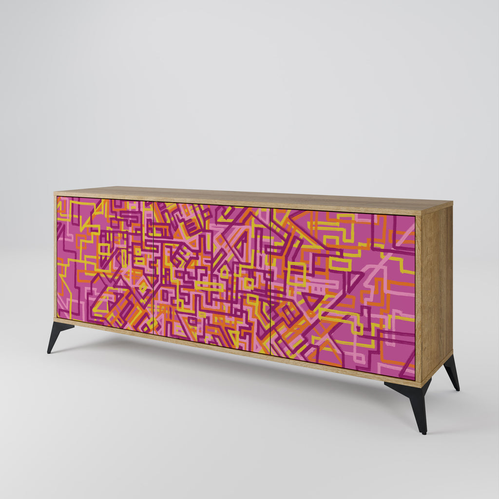 LOVELY MEMORIES 3-Door Sideboard in Oak Effect