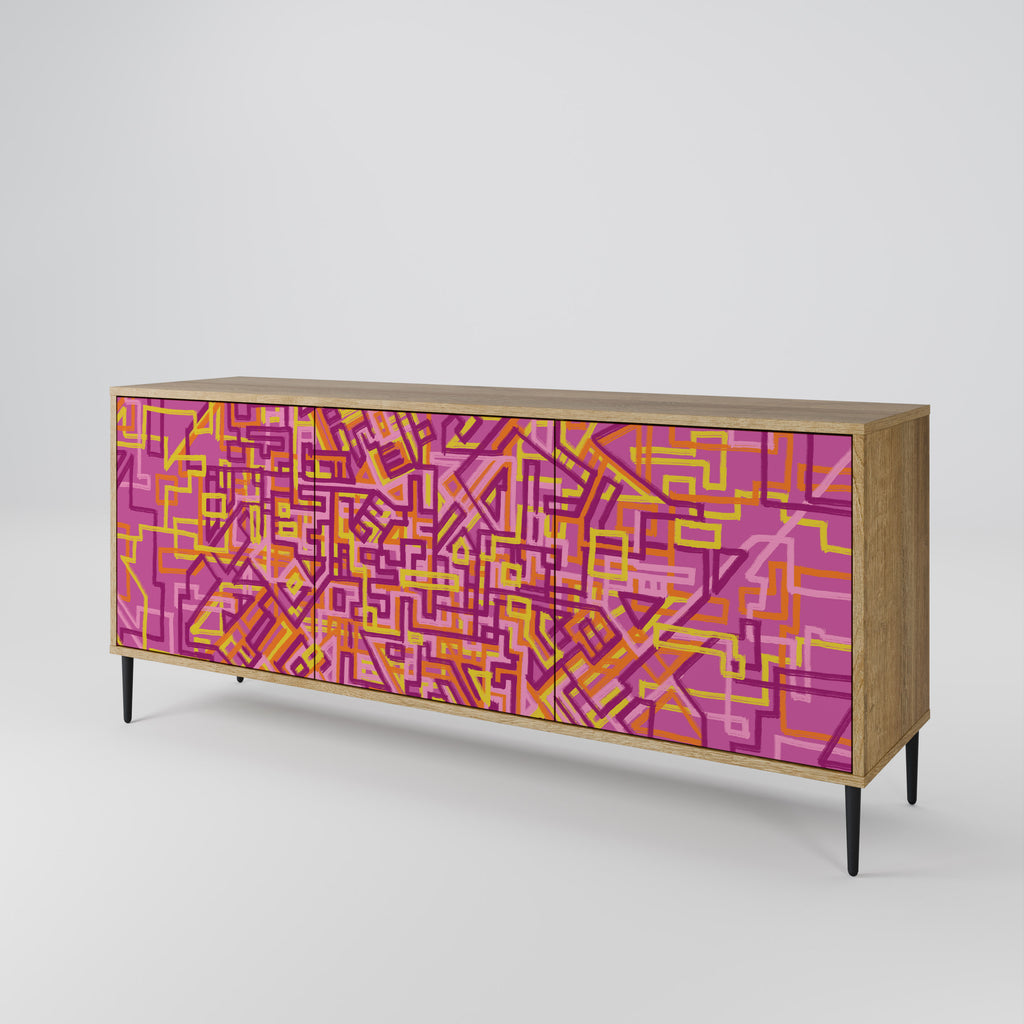 LOVELY MEMORIES 3-Door Sideboard in Oak Effect