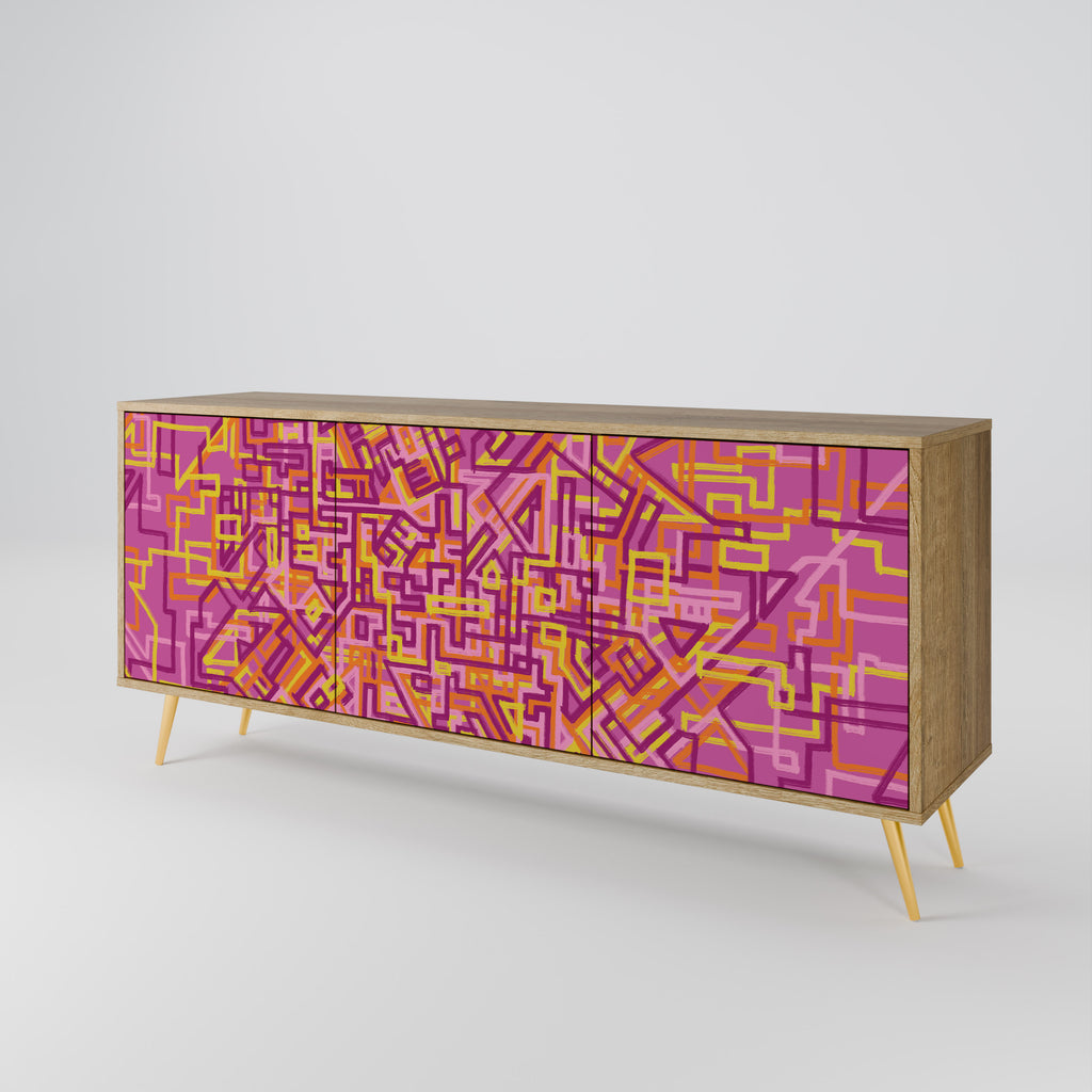 LOVELY MEMORIES 3-Door Sideboard in Oak Effect