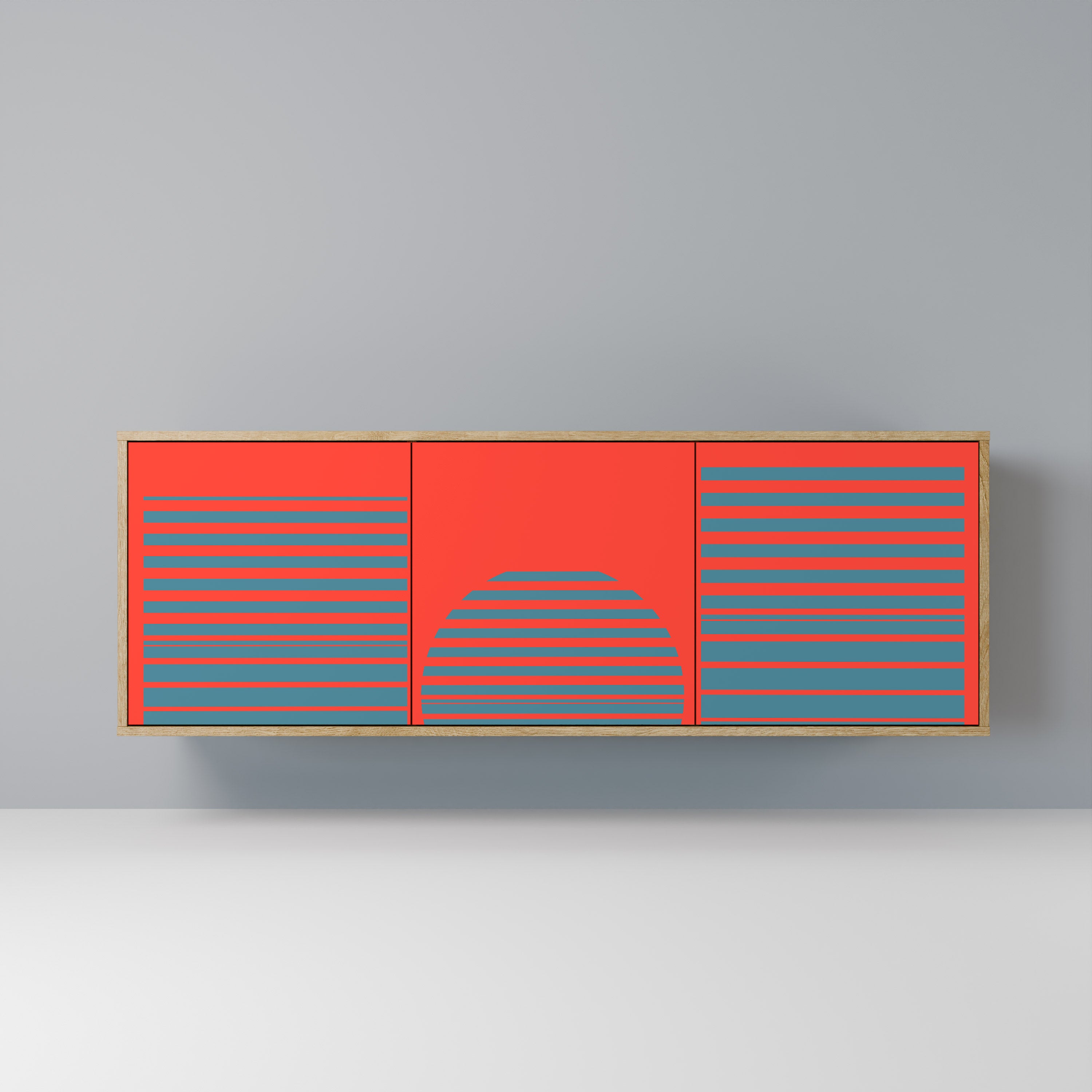 RISING GEOMETRY STARS 3-Door Sideboard in Oak Effect