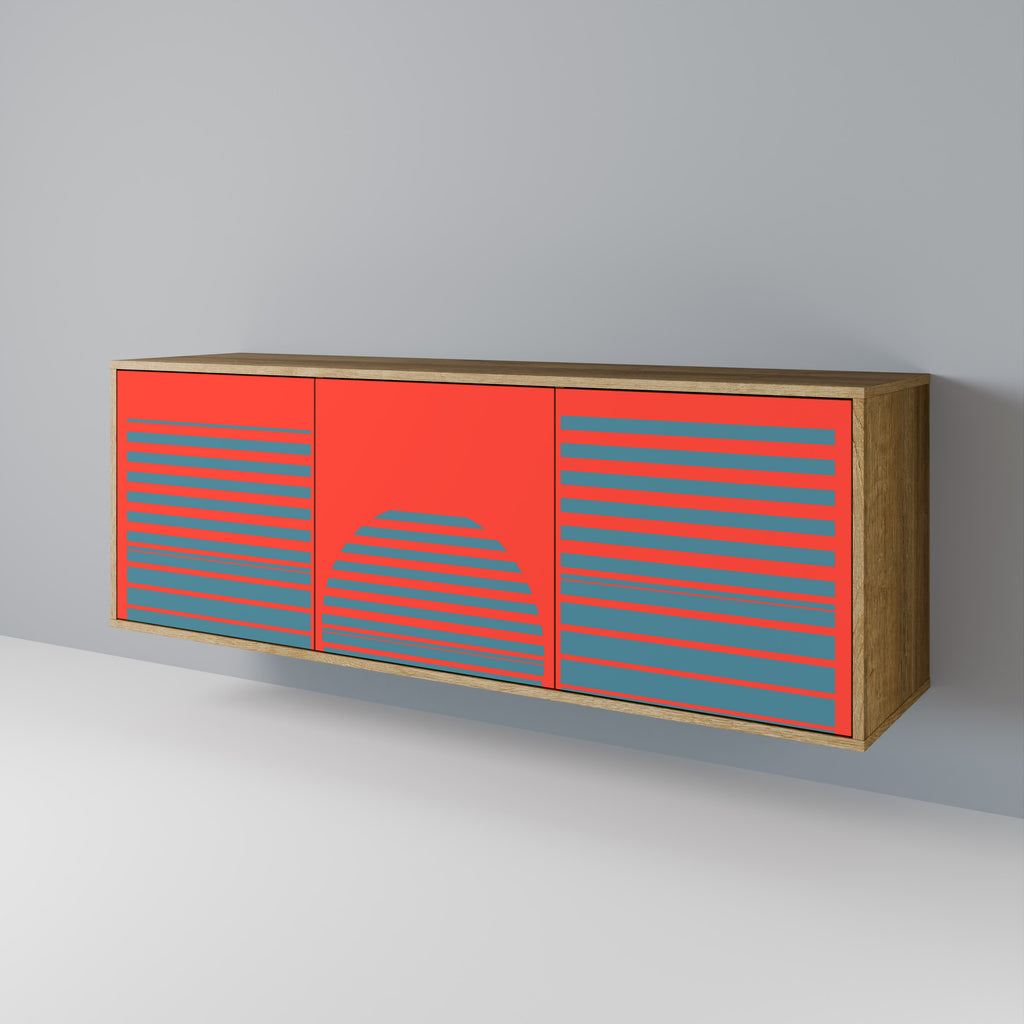 RISING GEOMETRY STARS 3-Door Sideboard in Oak Effect