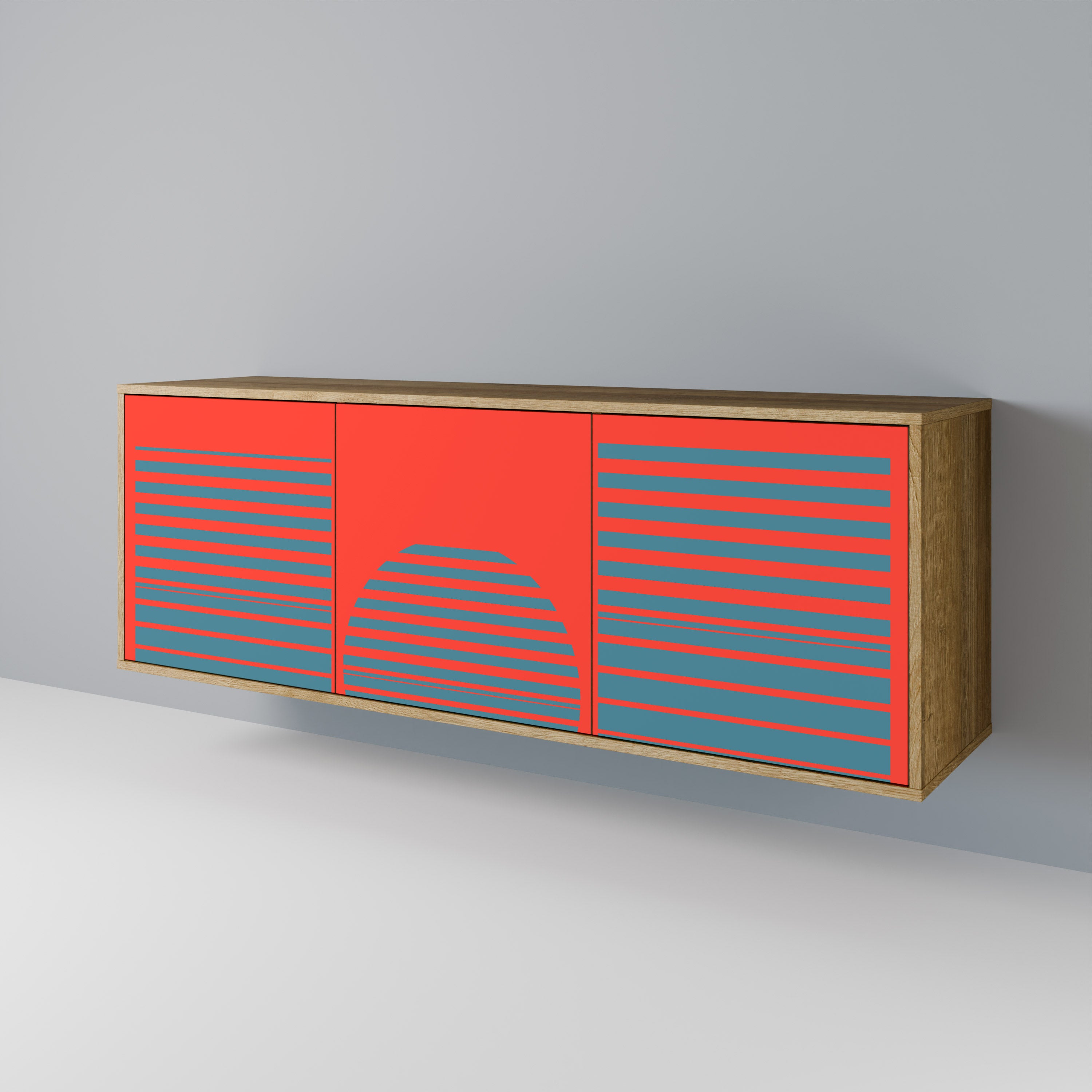 RISING GEOMETRY STARS 3-Door Sideboard in Oak Effect