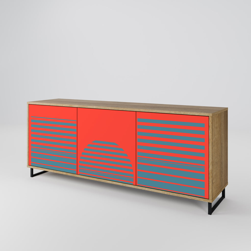 RISING GEOMETRY STARS 3-Door Sideboard in Oak Effect