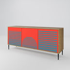 RISING GEOMETRY STARS 3-Door Sideboard in Oak Effect