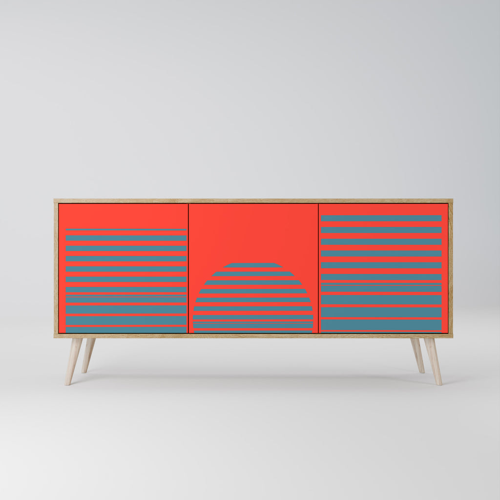 RISING GEOMETRY STARS 3-Door Sideboard in Oak Effect