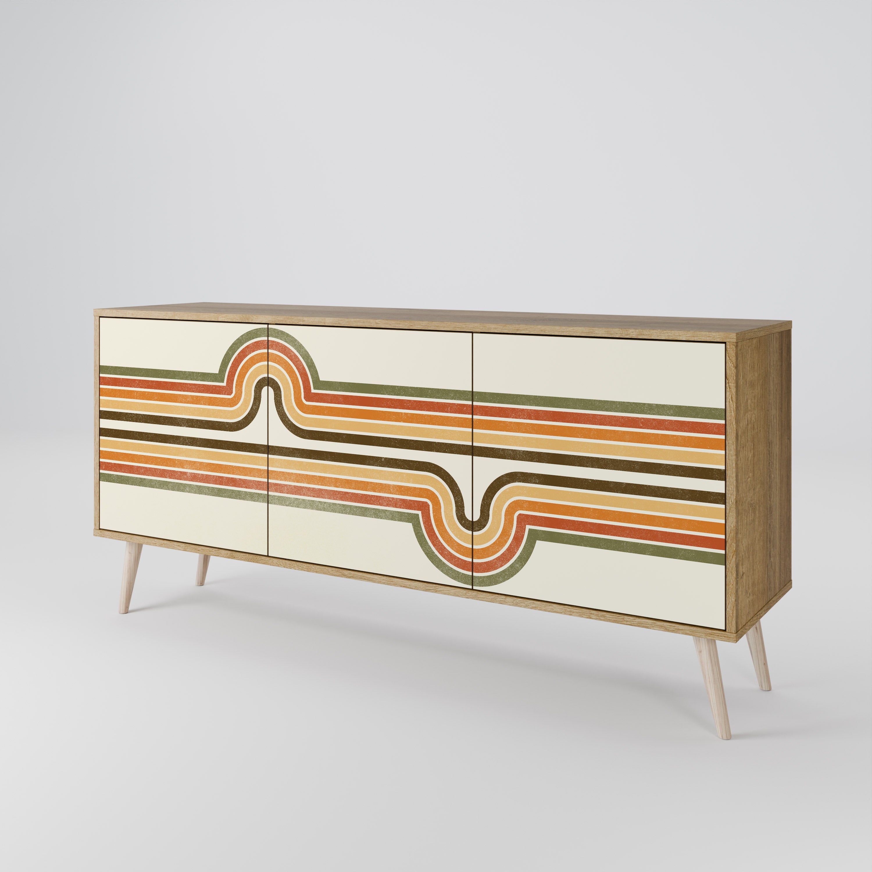 EXCEPTIONAL STREAM 3-Door Sideboard in Oak Effect