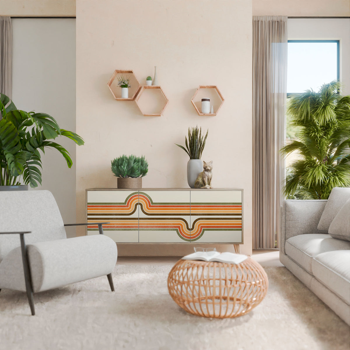 EXCEPTIONAL STREAM Aparador de 3 Puertas