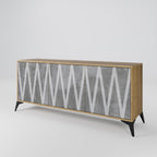 SOLID ZIG ZAG 3-Door Sideboard in Oak Effect