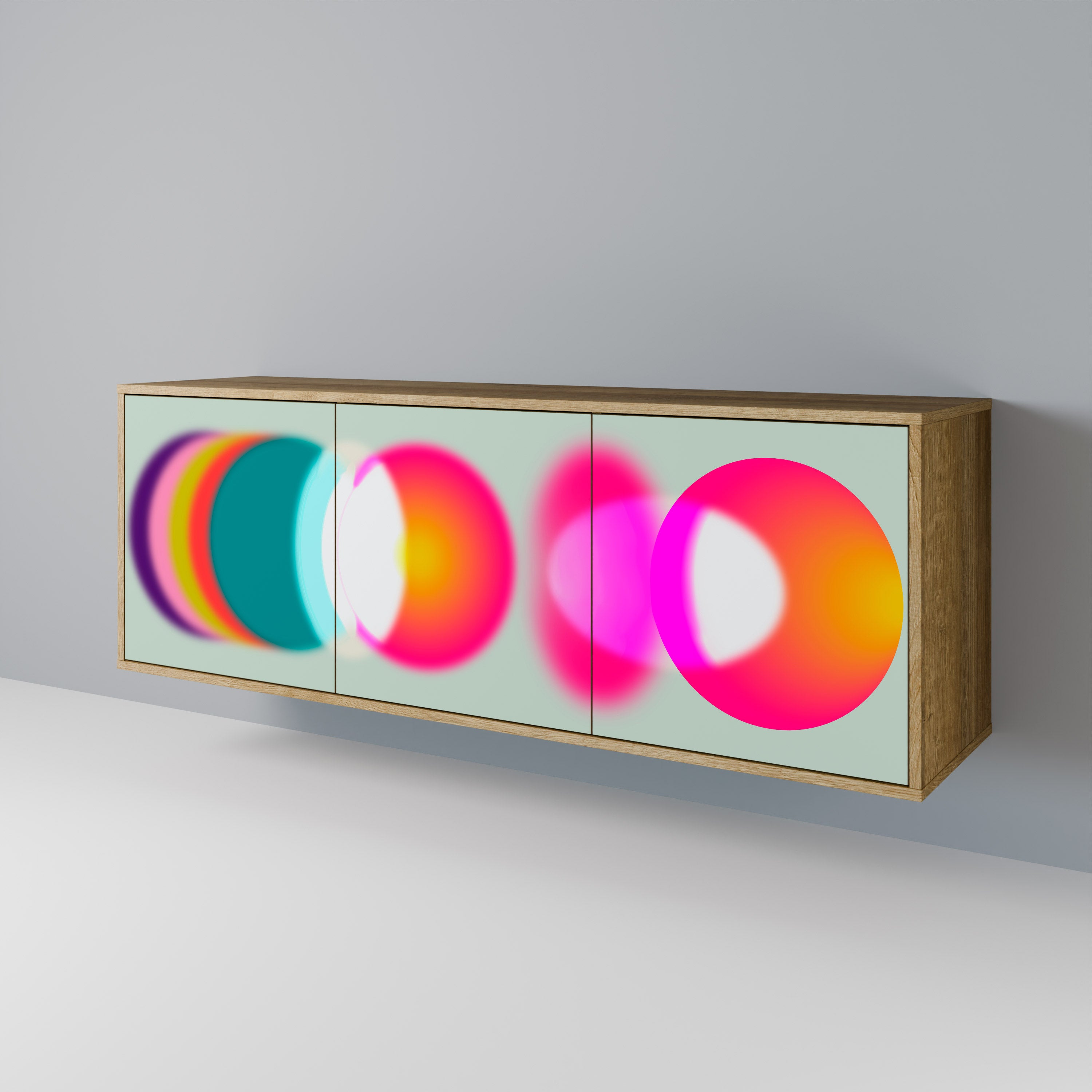 SYMPHONY OF COLORS 3-Door Sideboard in Oak Effect