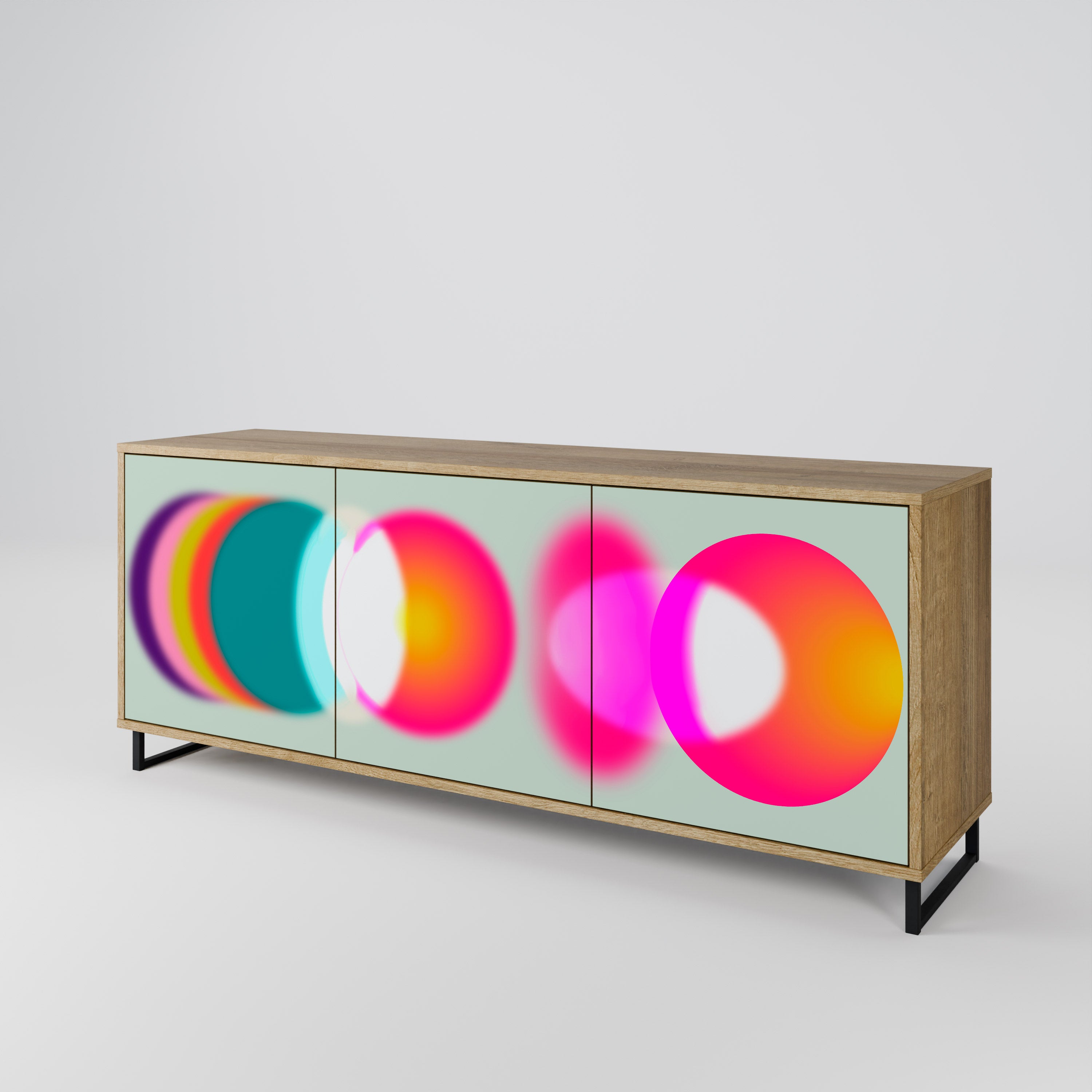 SYMPHONY OF COLORS 3-Door Sideboard in Oak Effect