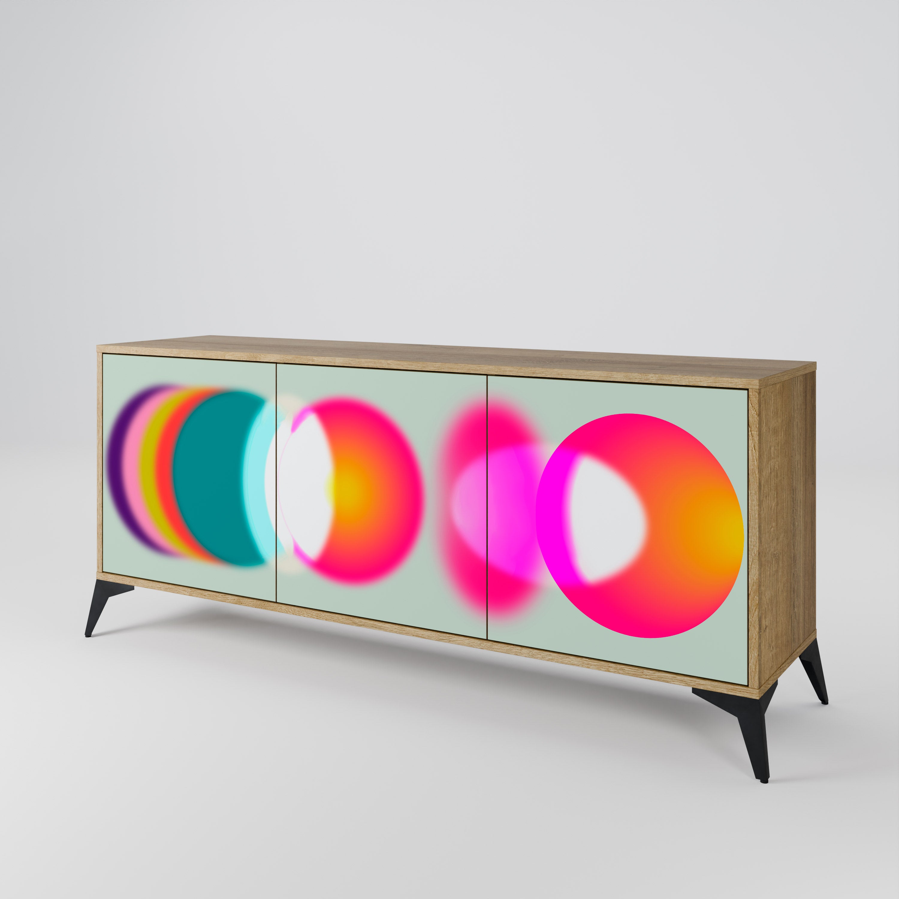 SYMPHONY OF COLORS 3-Door Sideboard in Oak Effect