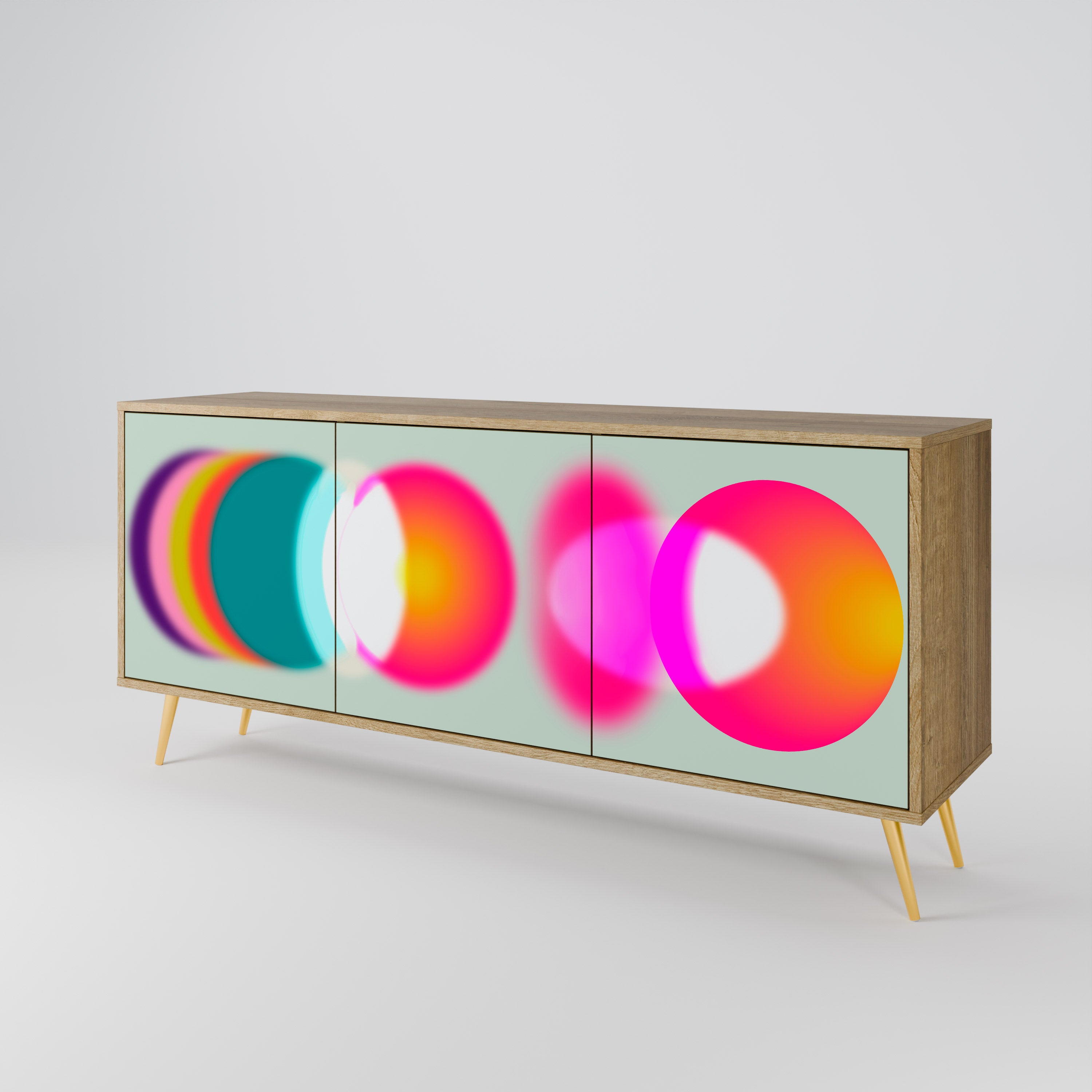 SYMPHONY OF COLORS 3-Door Sideboard in Oak Effect