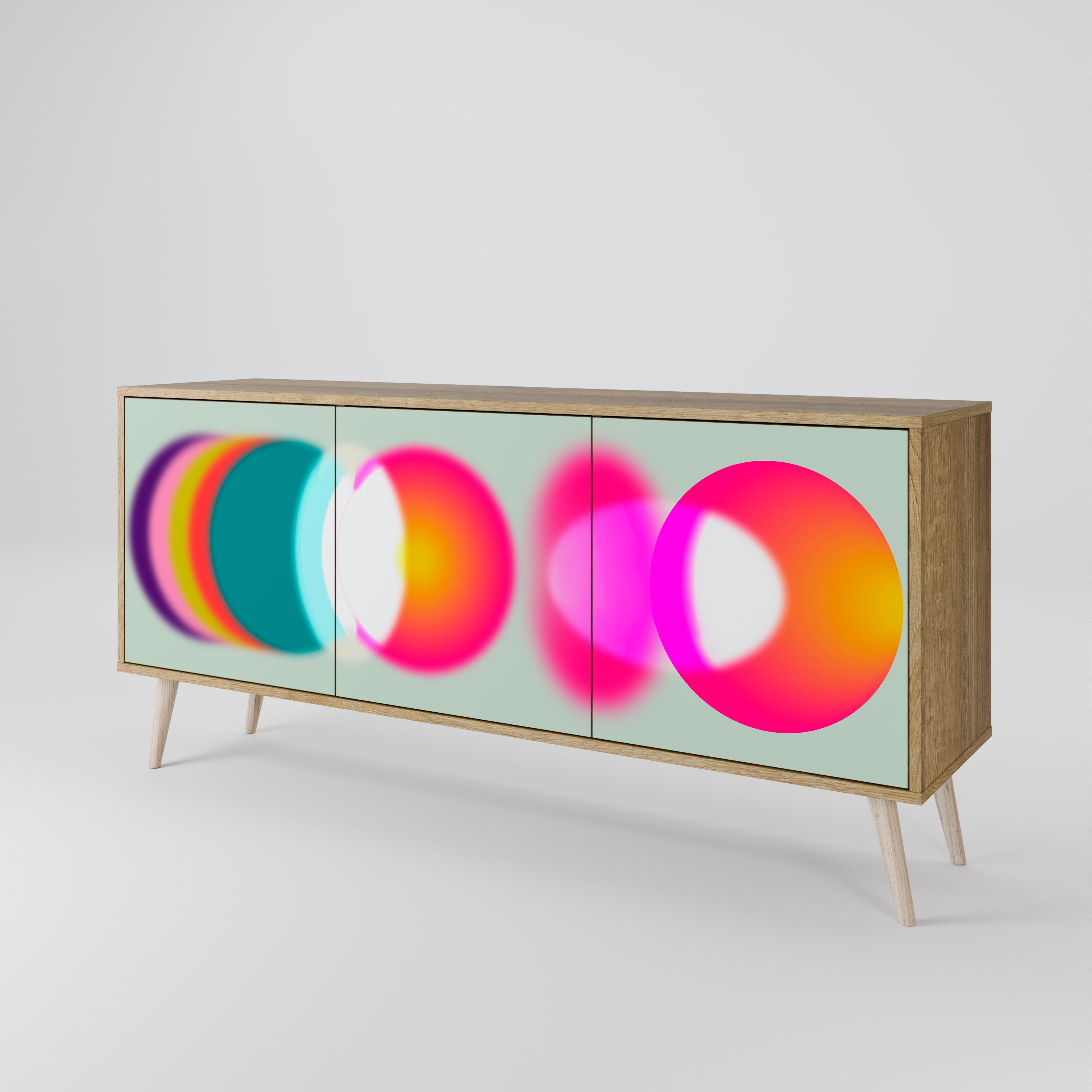 SYMPHONY OF COLORS 3-Door Sideboard in Oak Effect