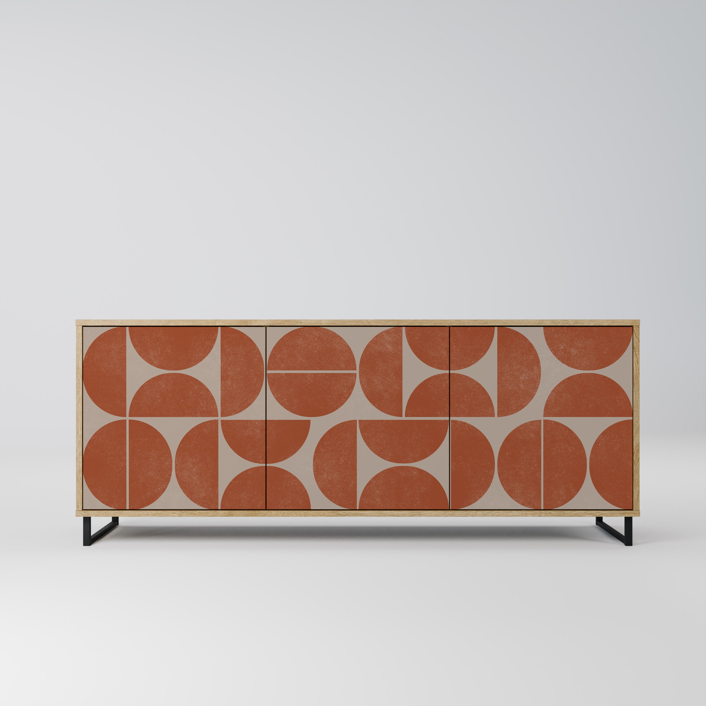 REPETITION COMPULSION 3-Door Sideboard in Oak Effect