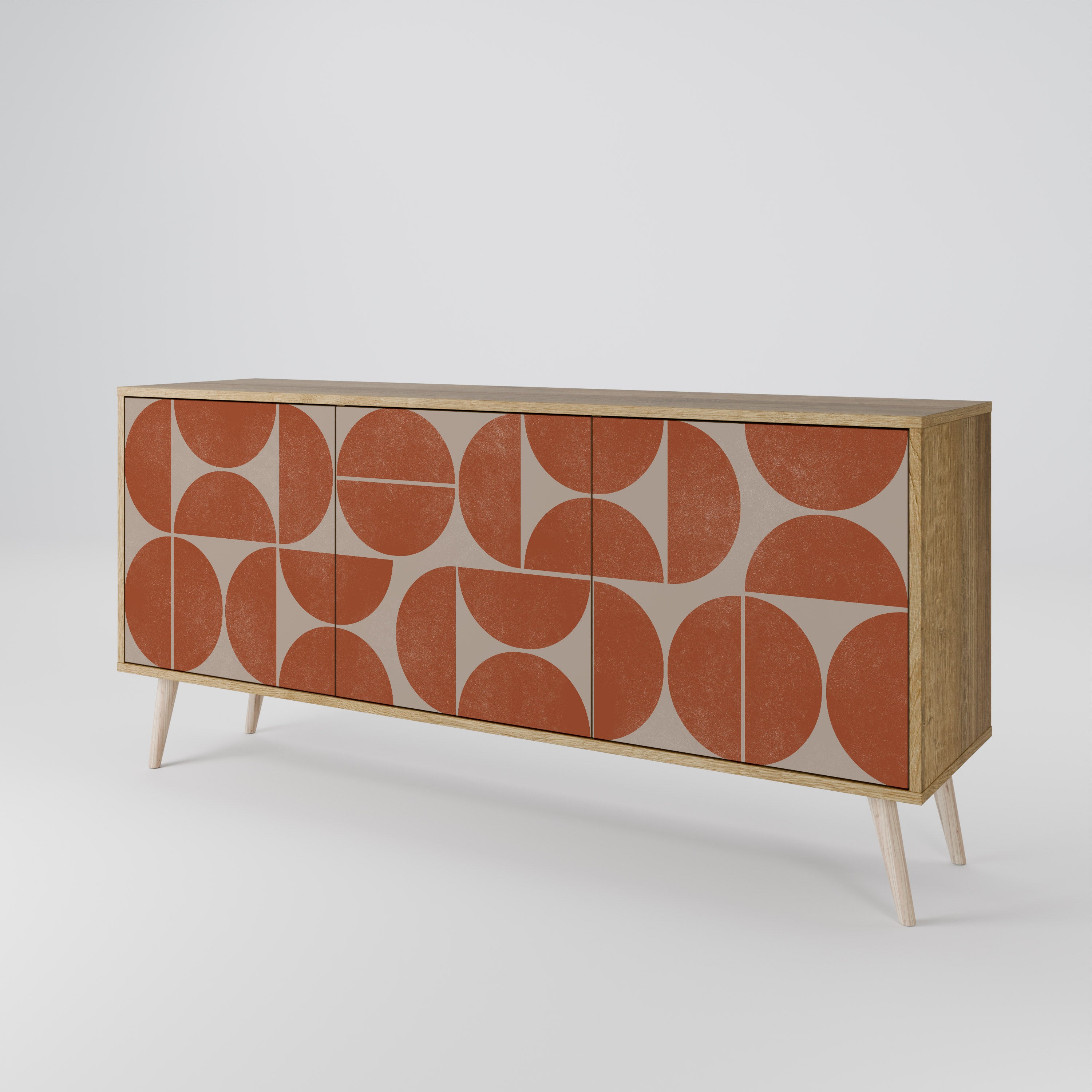 REPETITION COMPULSION 3-Door Sideboard in Oak Effect