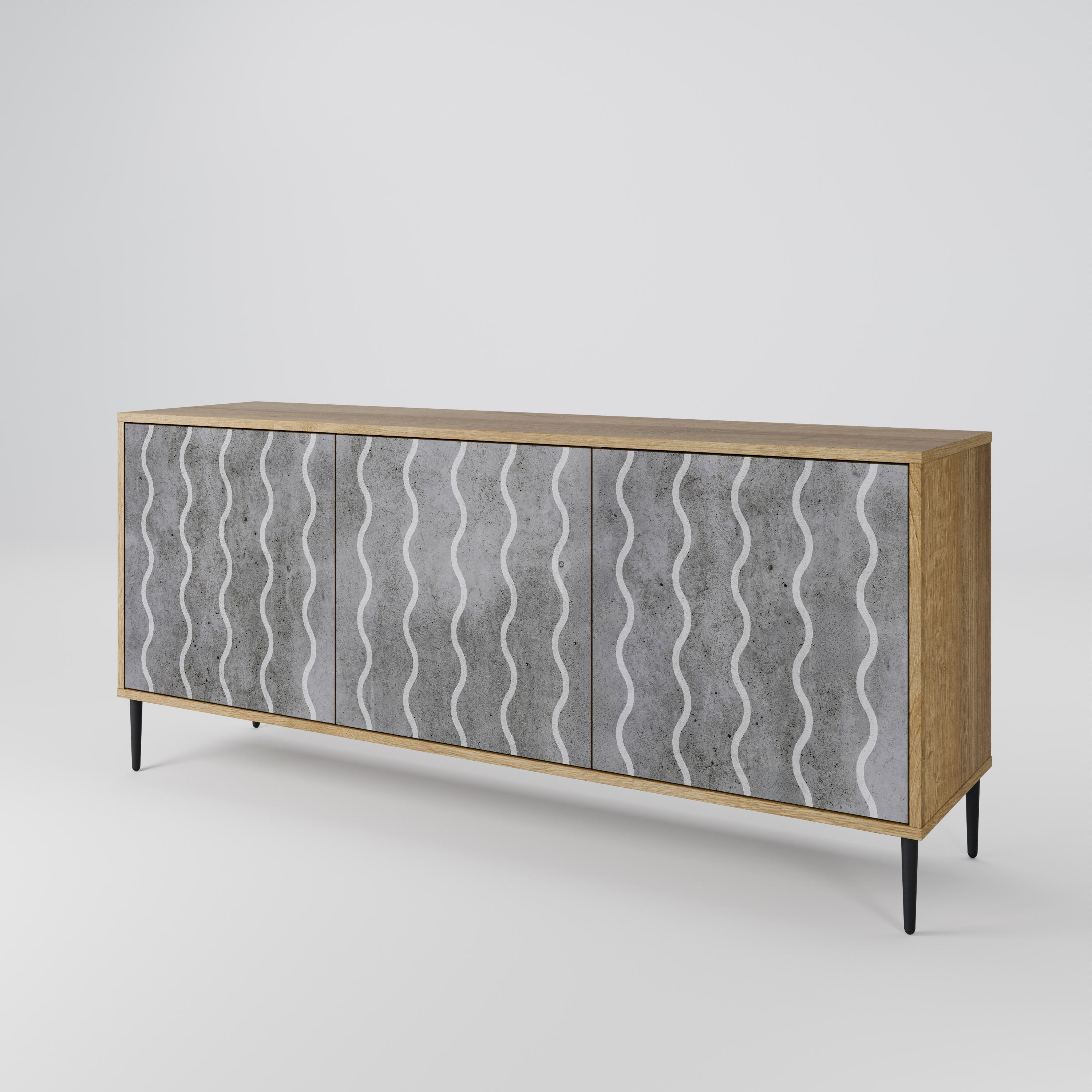 WAVES OF CONCRETE 3-Door Sideboard