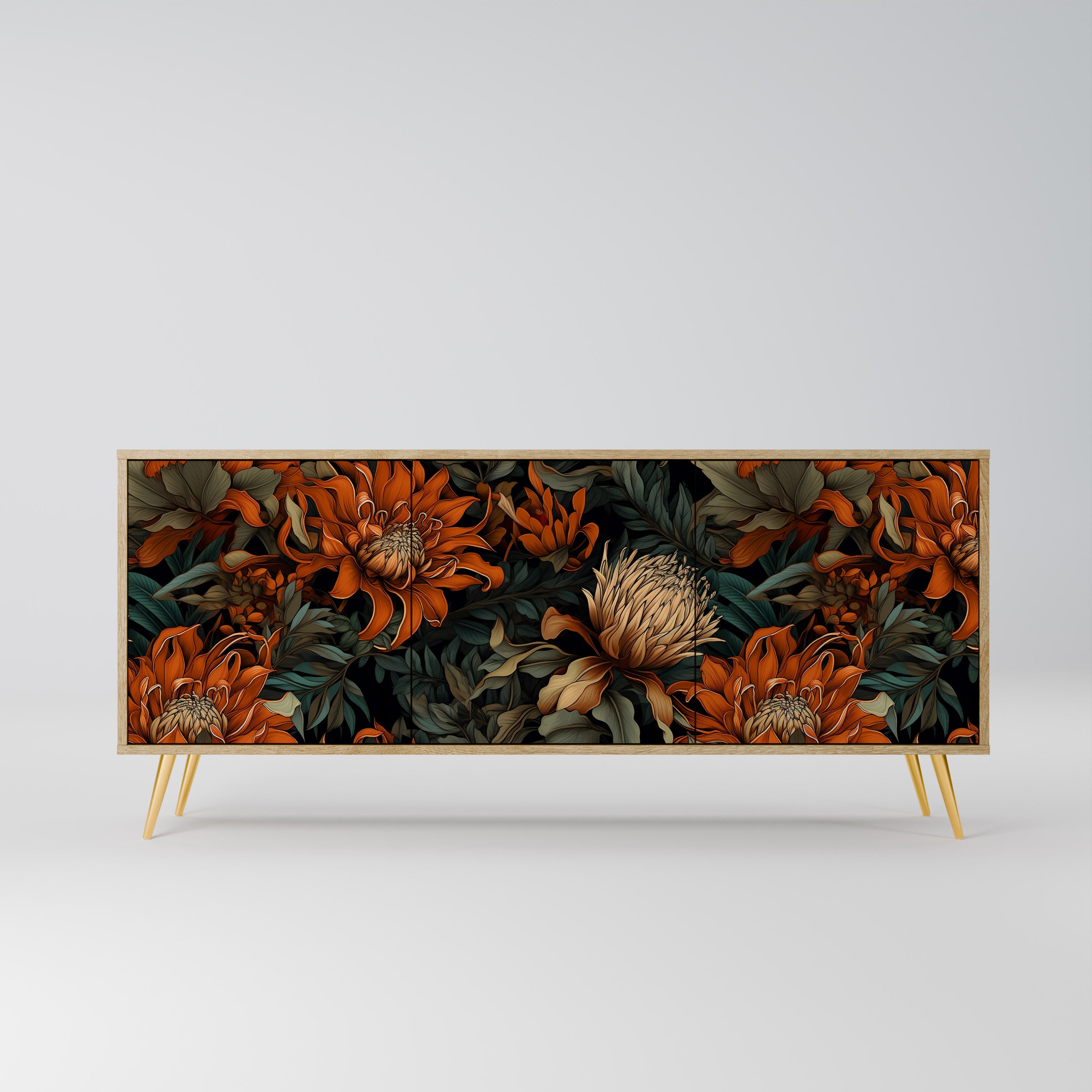 DAWN BLOOM 3-Door Sideboard in Oak Effect