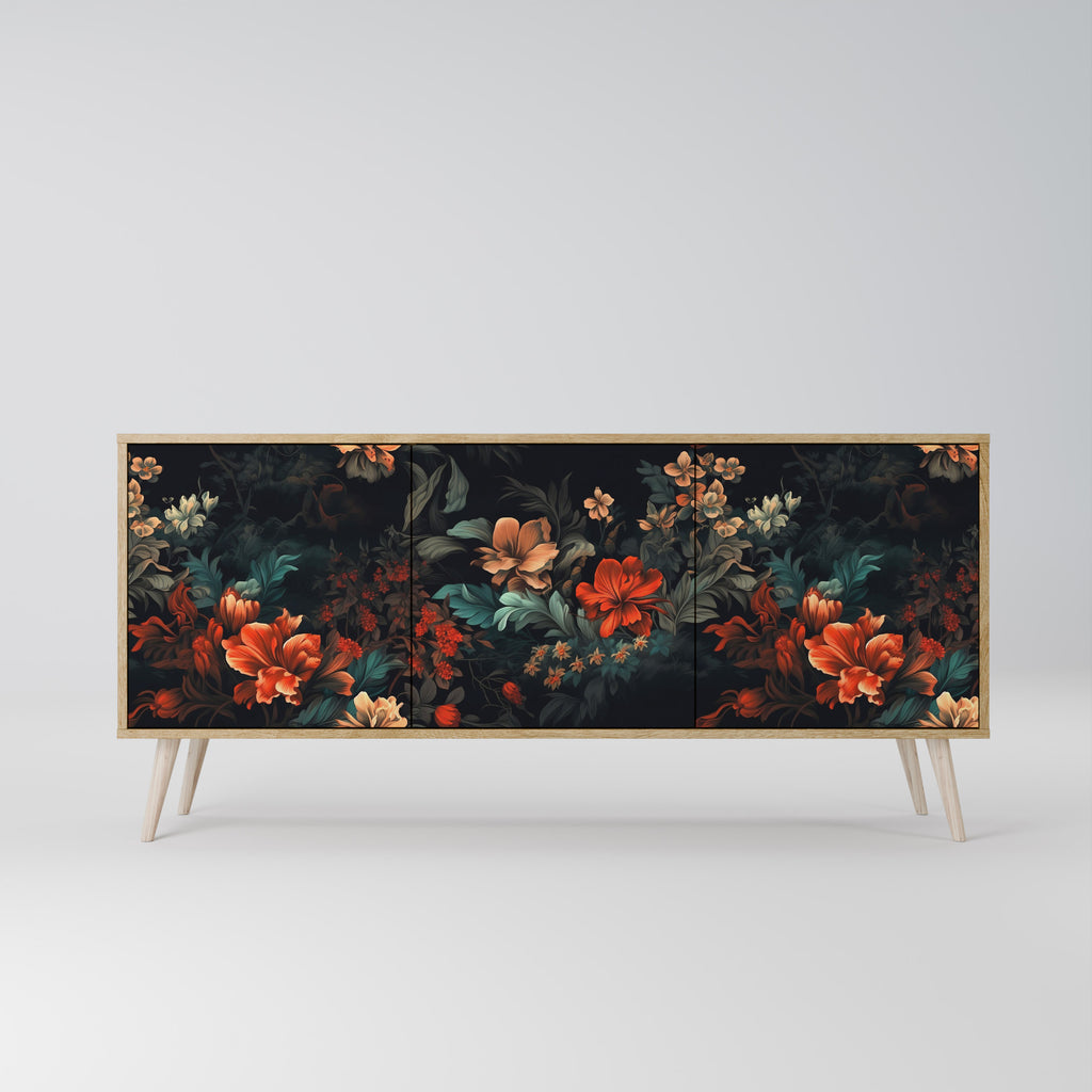 IMAGINARY BLOSSOM 3-Door Sideboard in Oak Effect