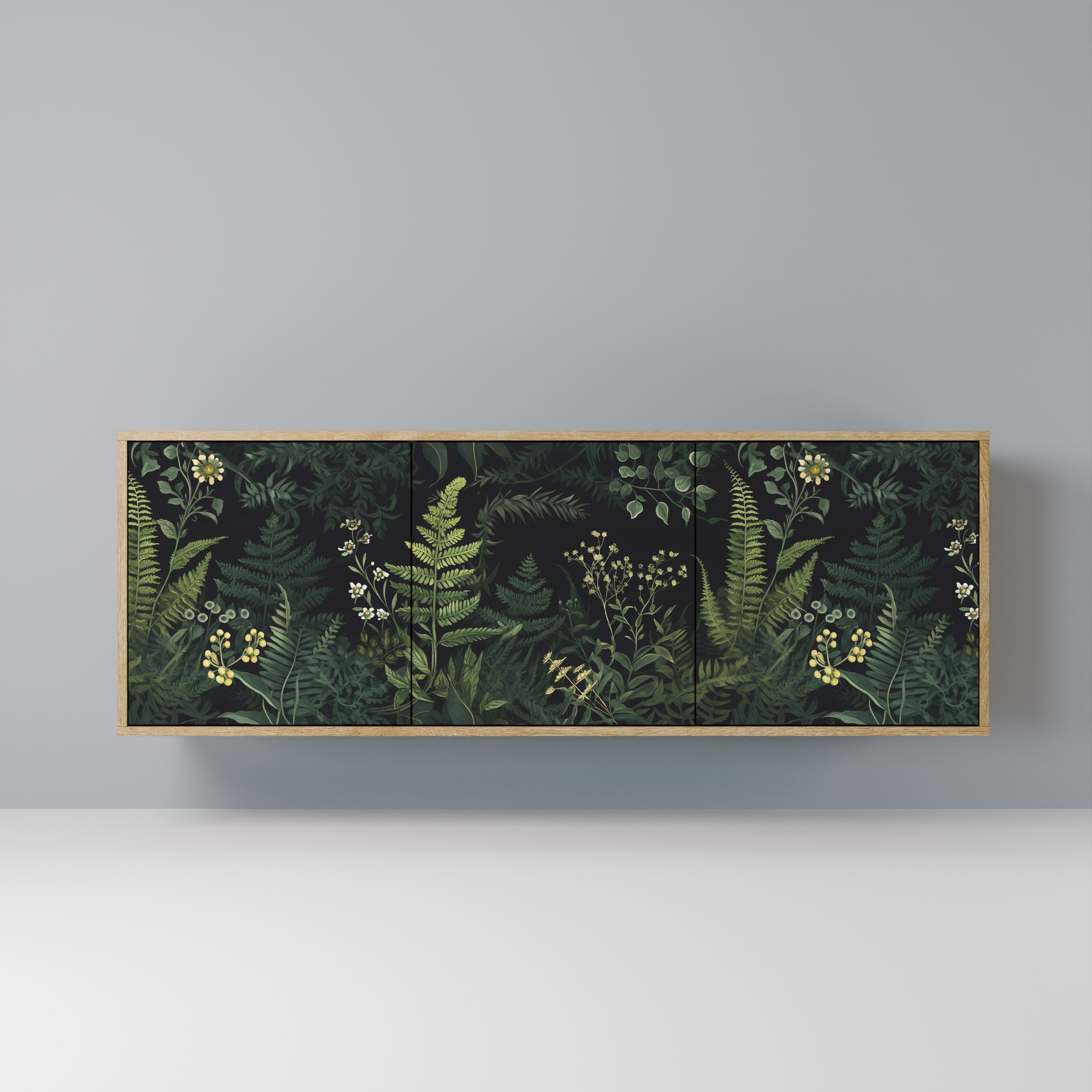 FERN FLOWERS 3-Door Sideboard in Oak Effect