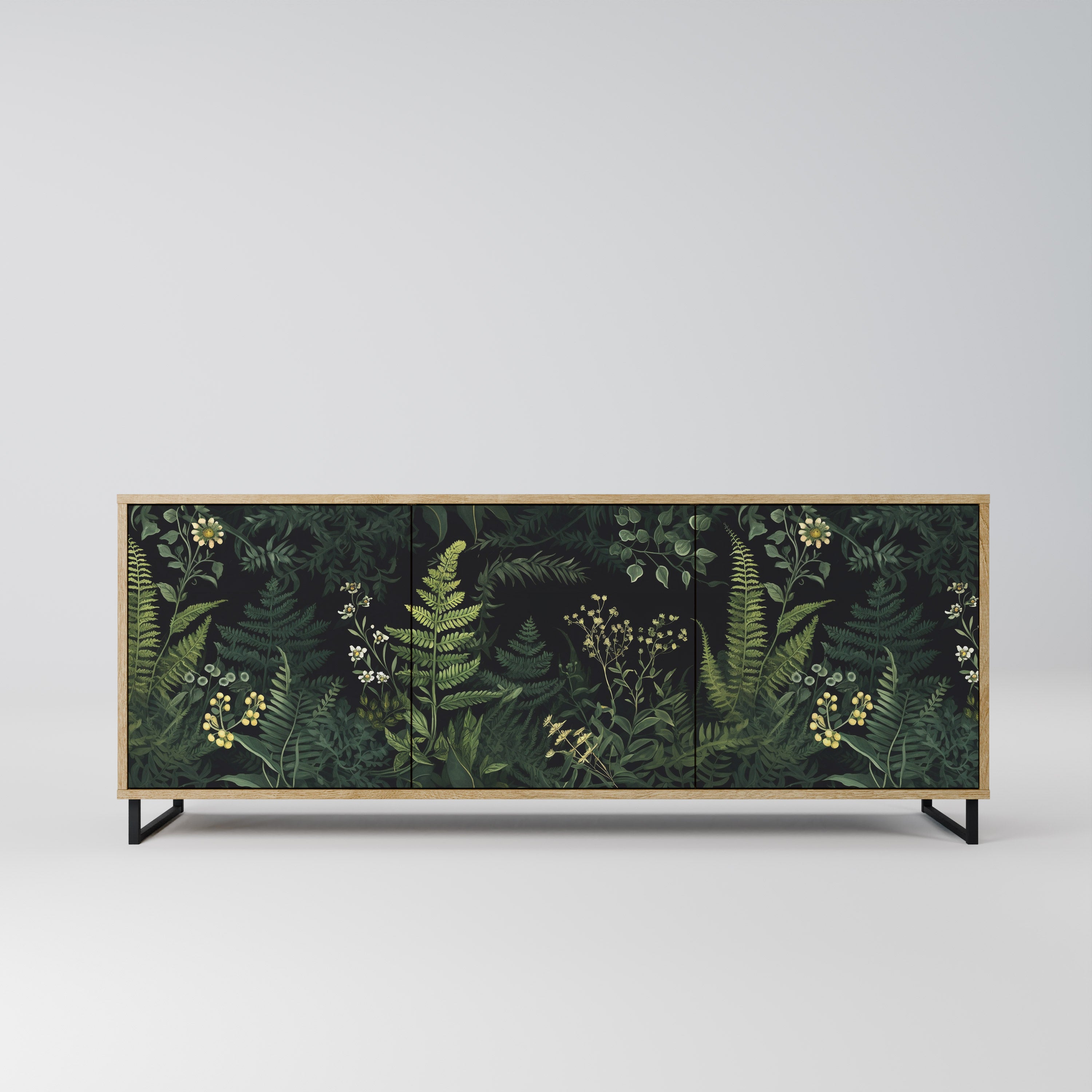 FERN FLOWERS 3-Door Sideboard in Oak Effect