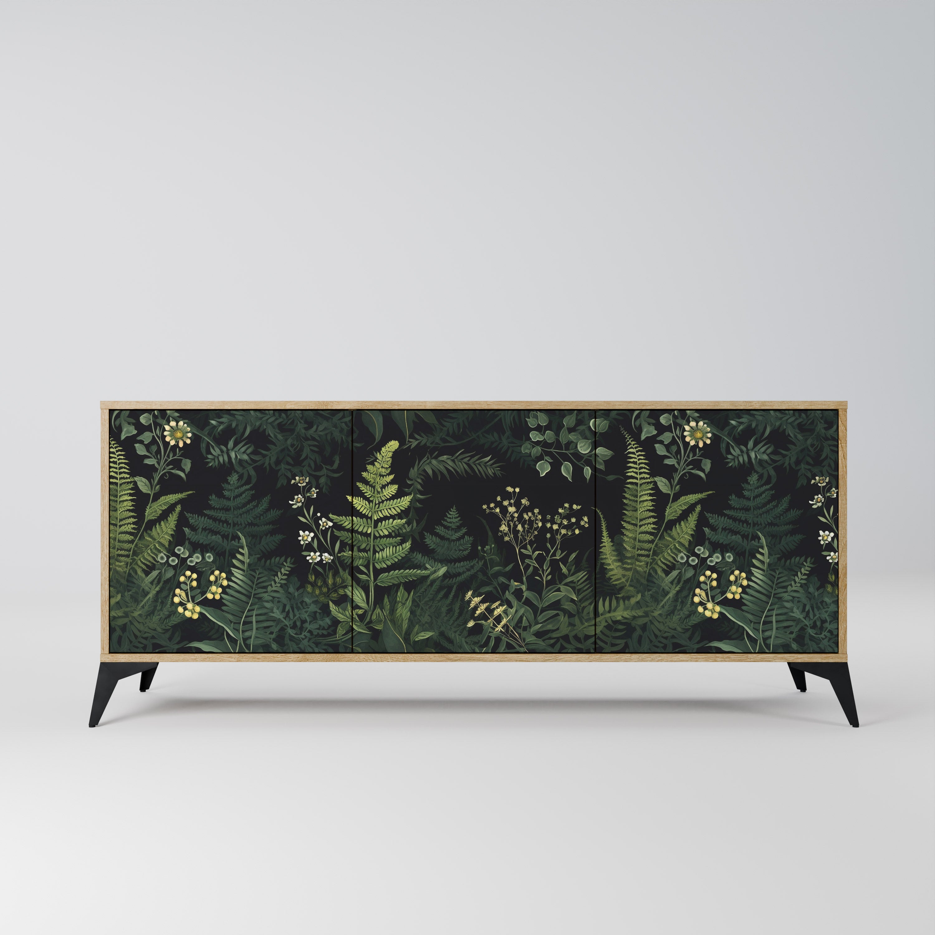 FERN FLOWERS 3-Door Sideboard in Oak Effect
