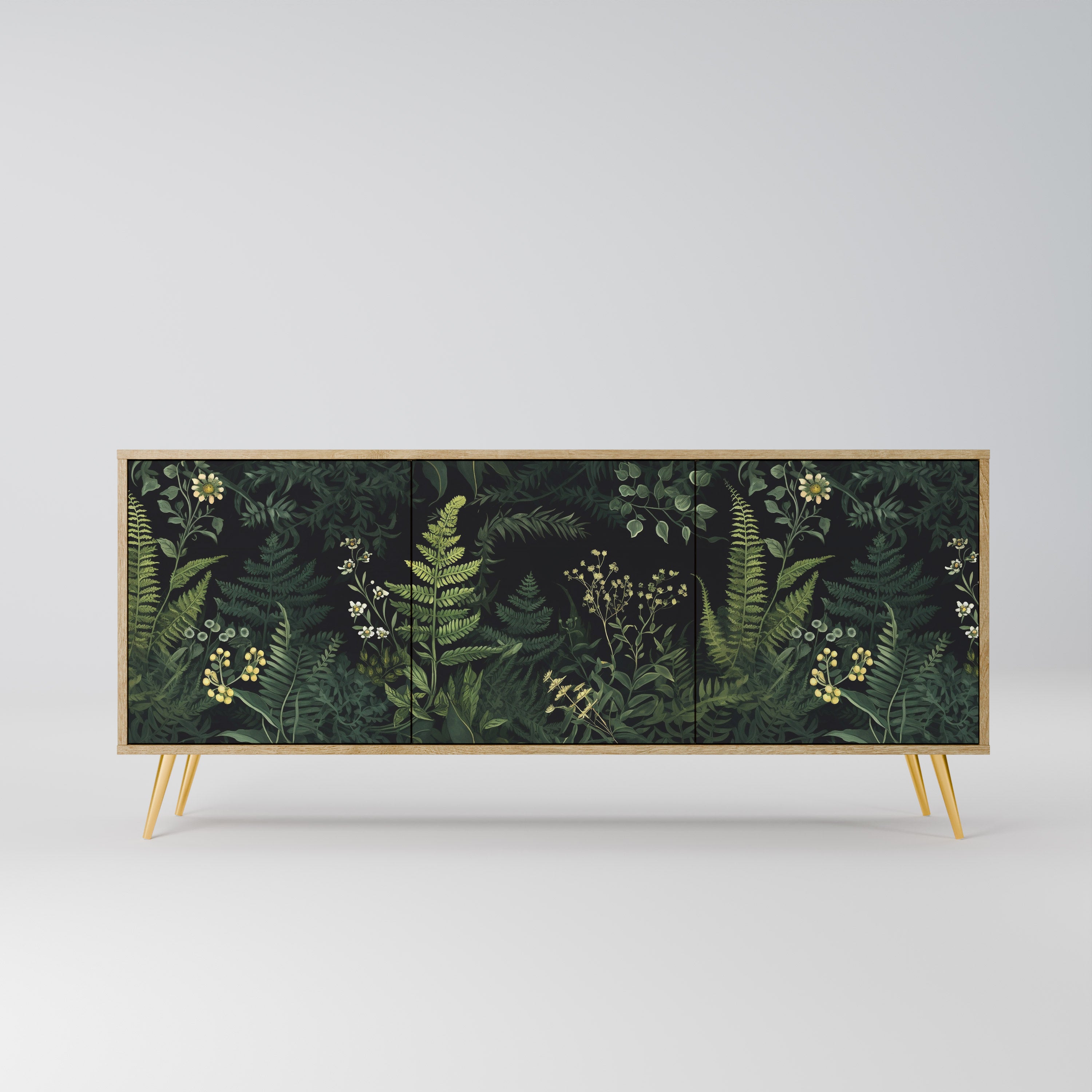 FERN FLOWERS 3-Door Sideboard in Oak Effect