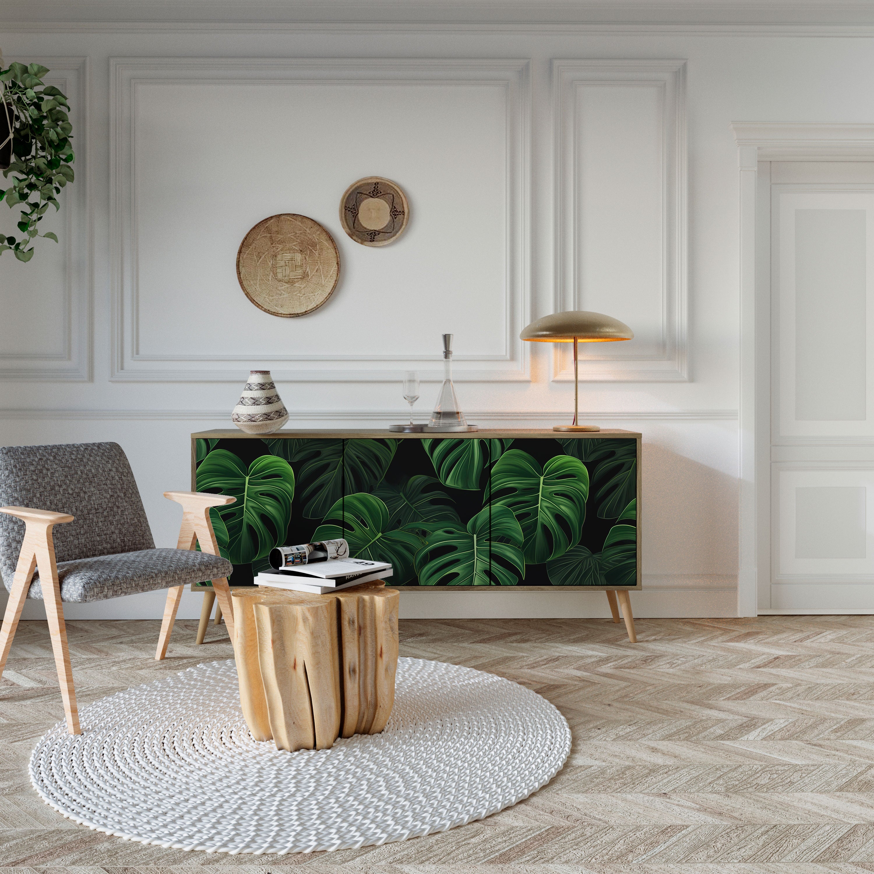 INFINITE MONSTERA 3-Door Sideboard in Oak Effect