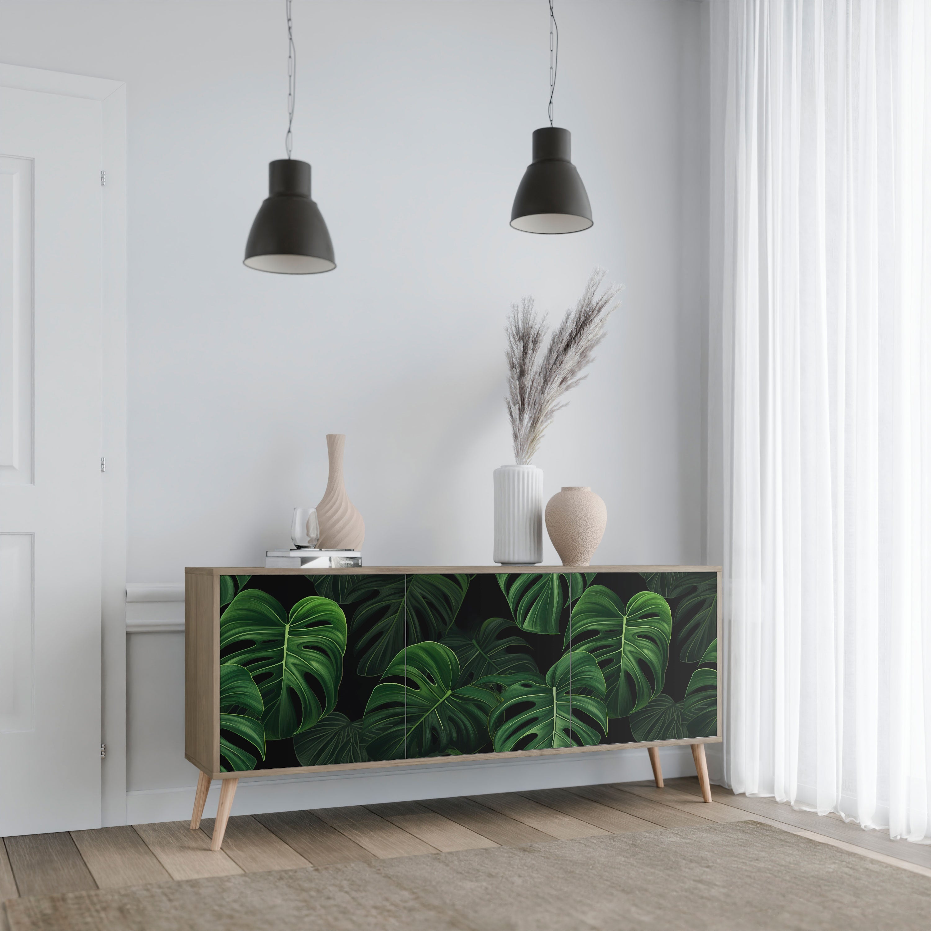INFINITE MONSTERA 3-Door Sideboard in Oak Effect