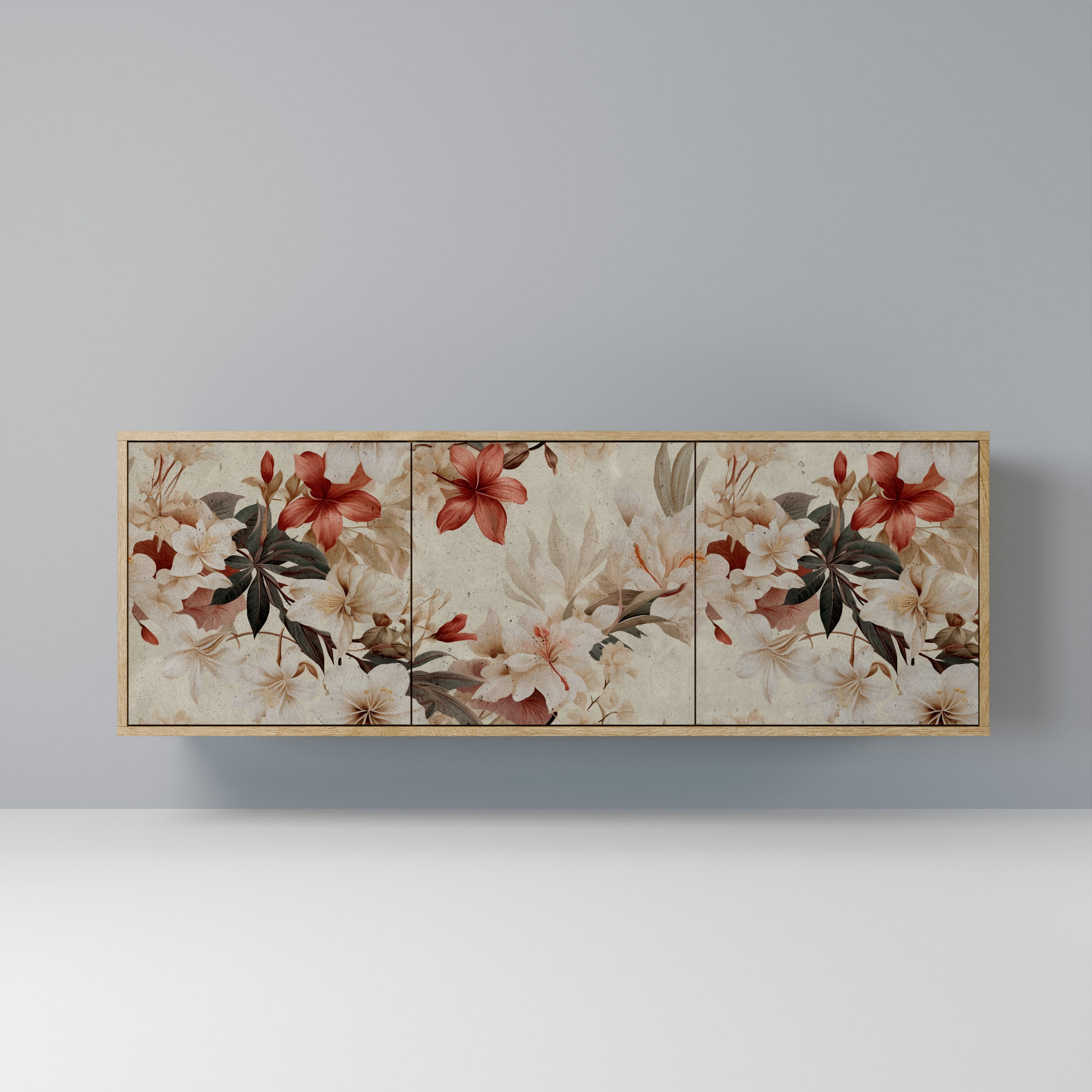 PETAL HARMONY 3-Door Sideboard in Oak Effect