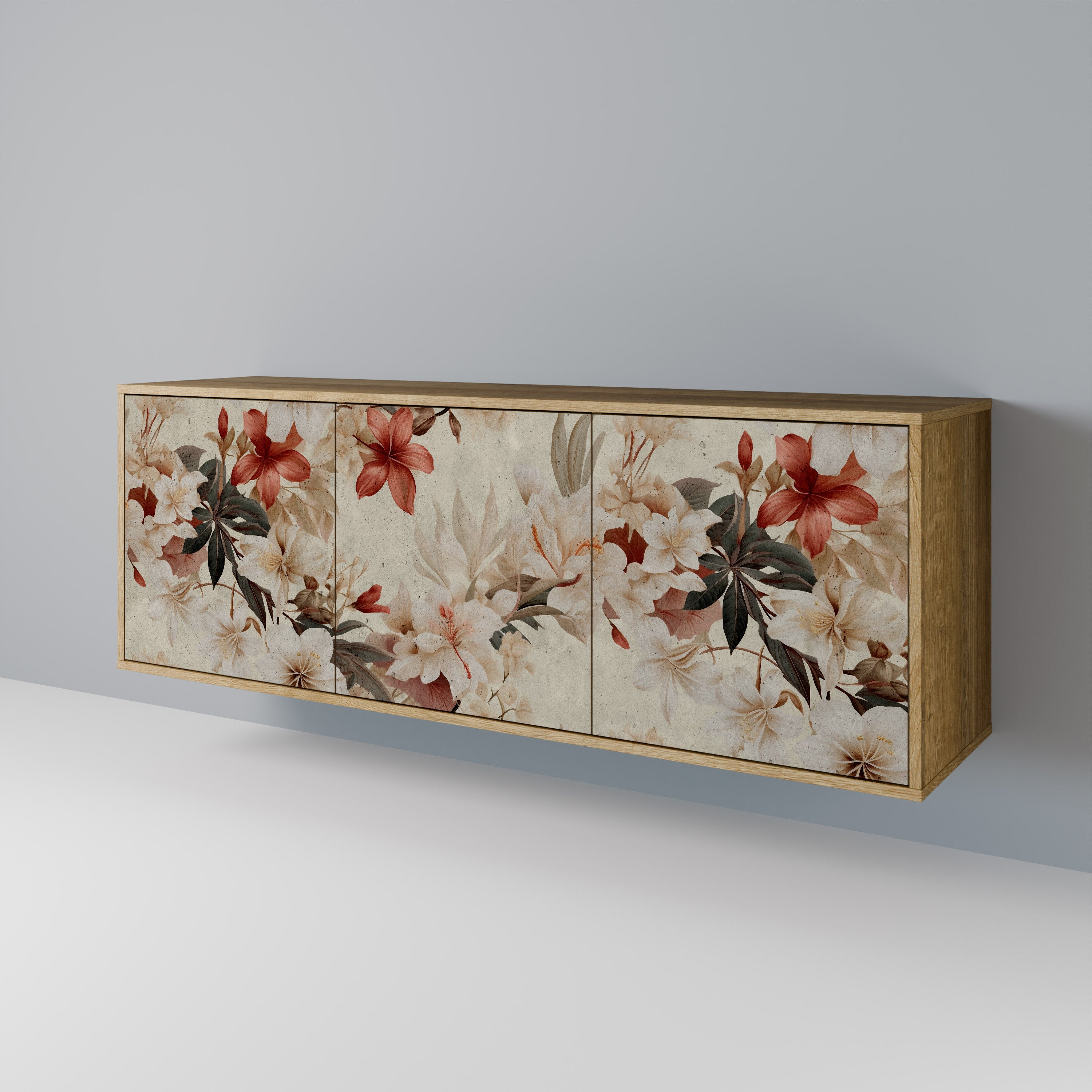PETAL HARMONY 3-Door Sideboard in Oak Effect