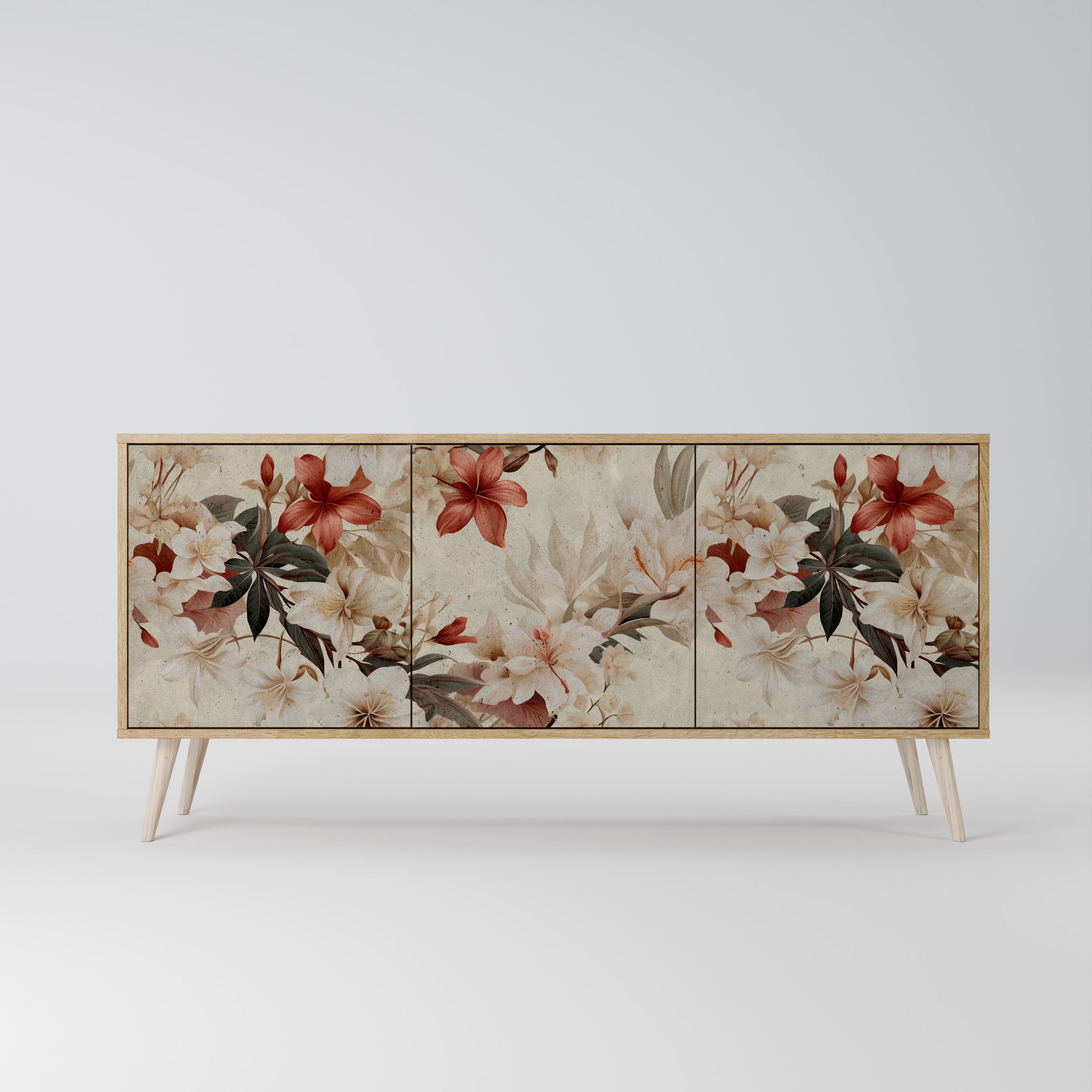 PETAL HARMONY 3-Door Sideboard in Oak Effect