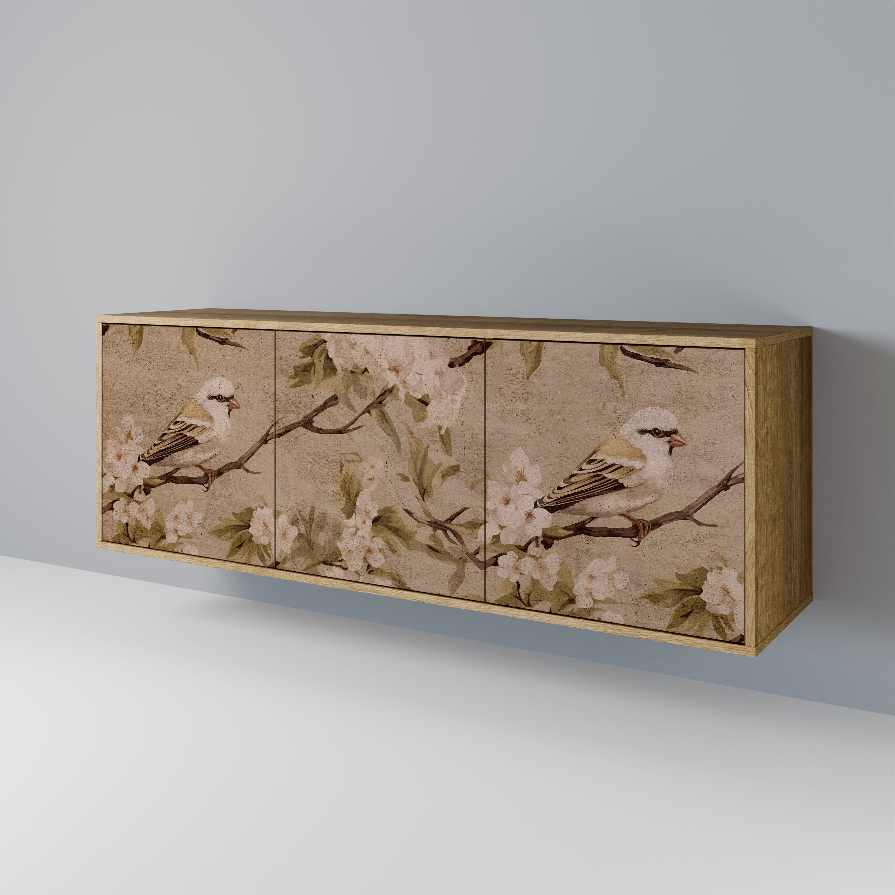 PETAL DISTINGUISH 3-Door Sideboard in Oak Effect