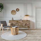 PETAL DISTINGUISH Aparador de 3 Puertas en Efecto Roble