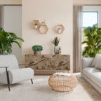 PETAL DISTINGUISH Aparador de 3 Puertas en Efecto Roble