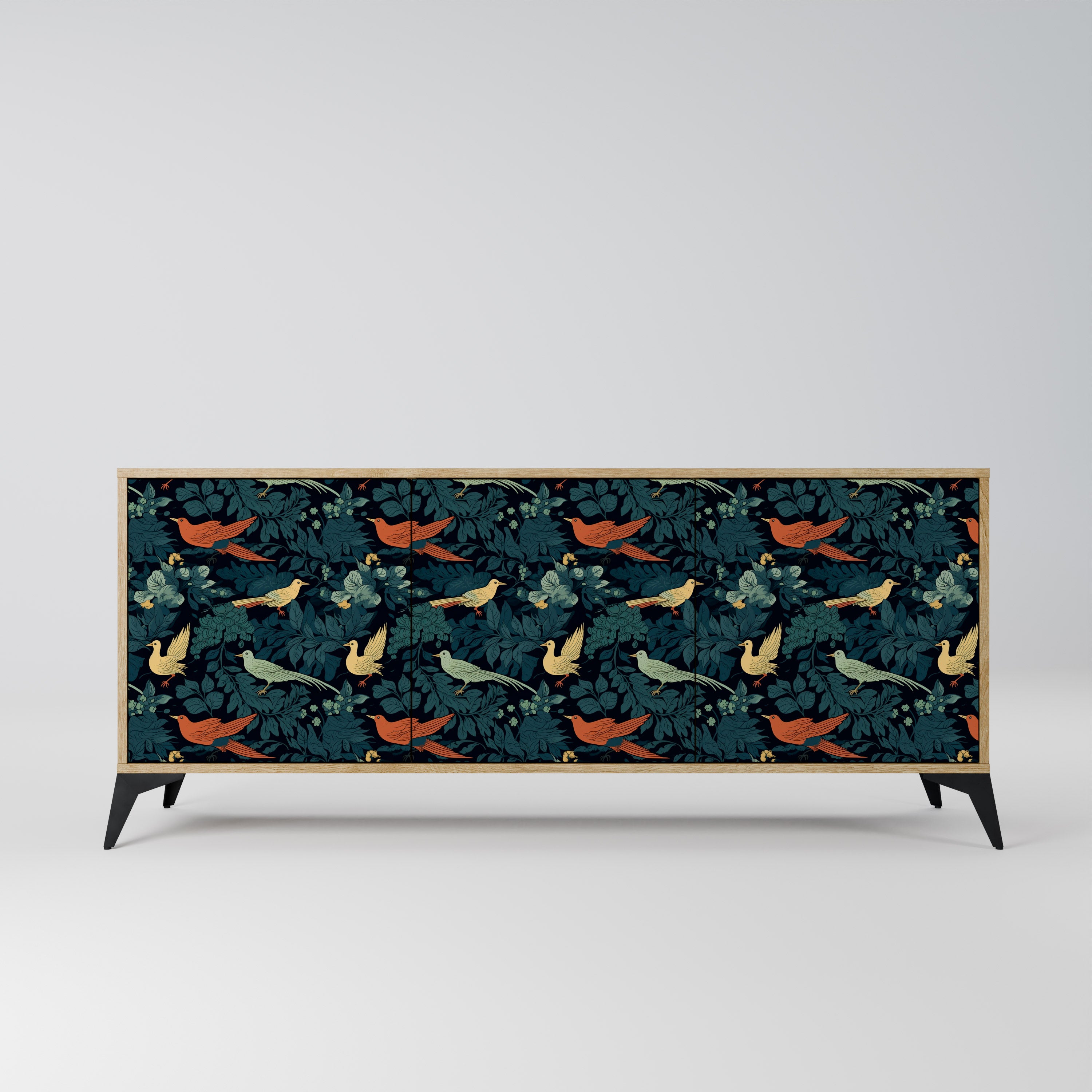 FOWL ORNAMENT 3-Door Sideboard in Oak Effect