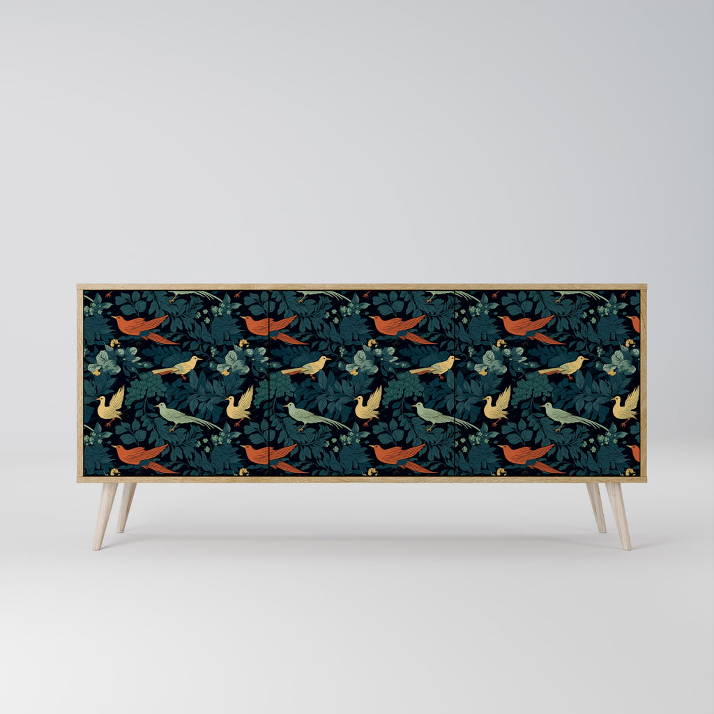 FOWL ORNAMENT 3-Door Sideboard in Oak Effect