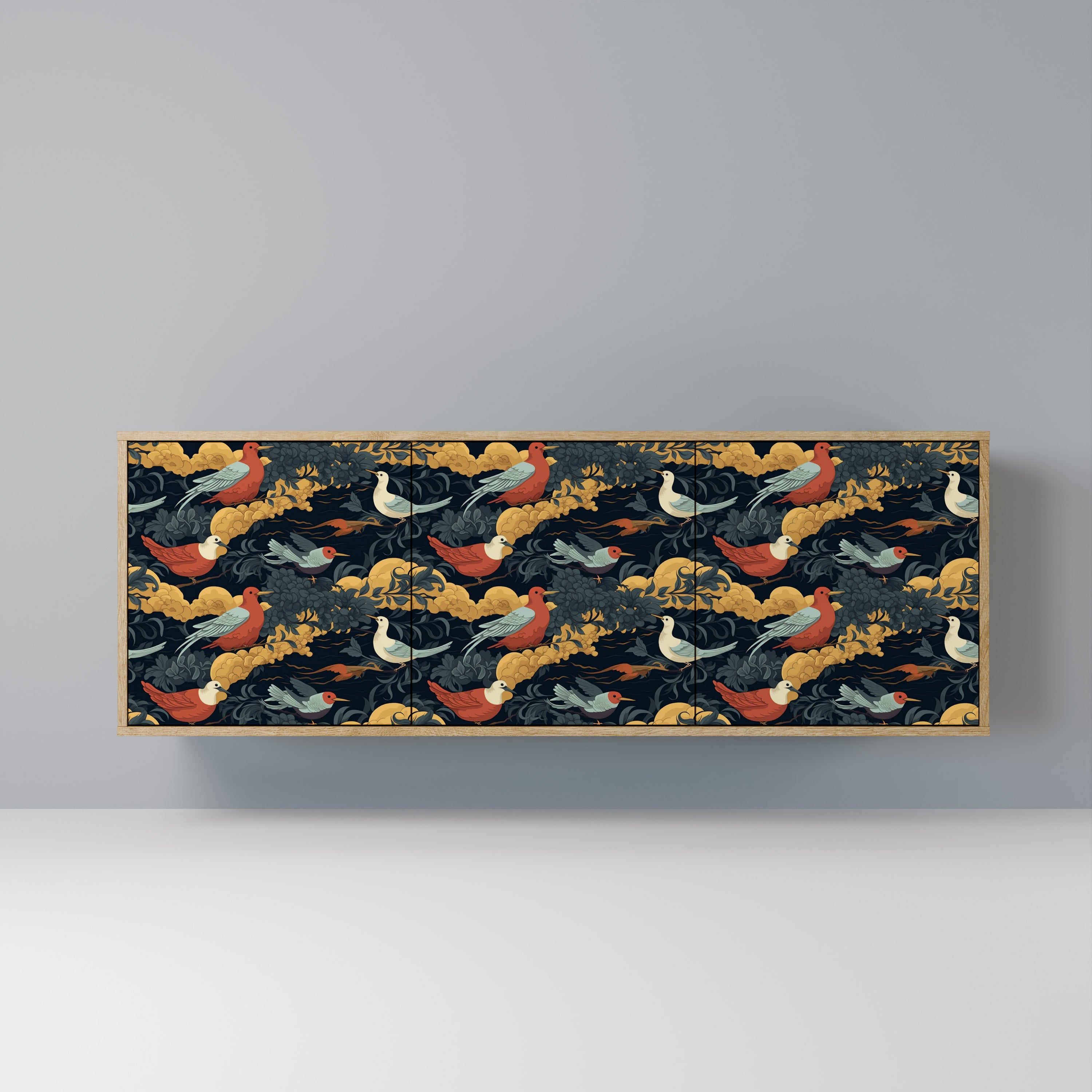 FOWLY DAZE 3-Door Sideboard in Oak Effect