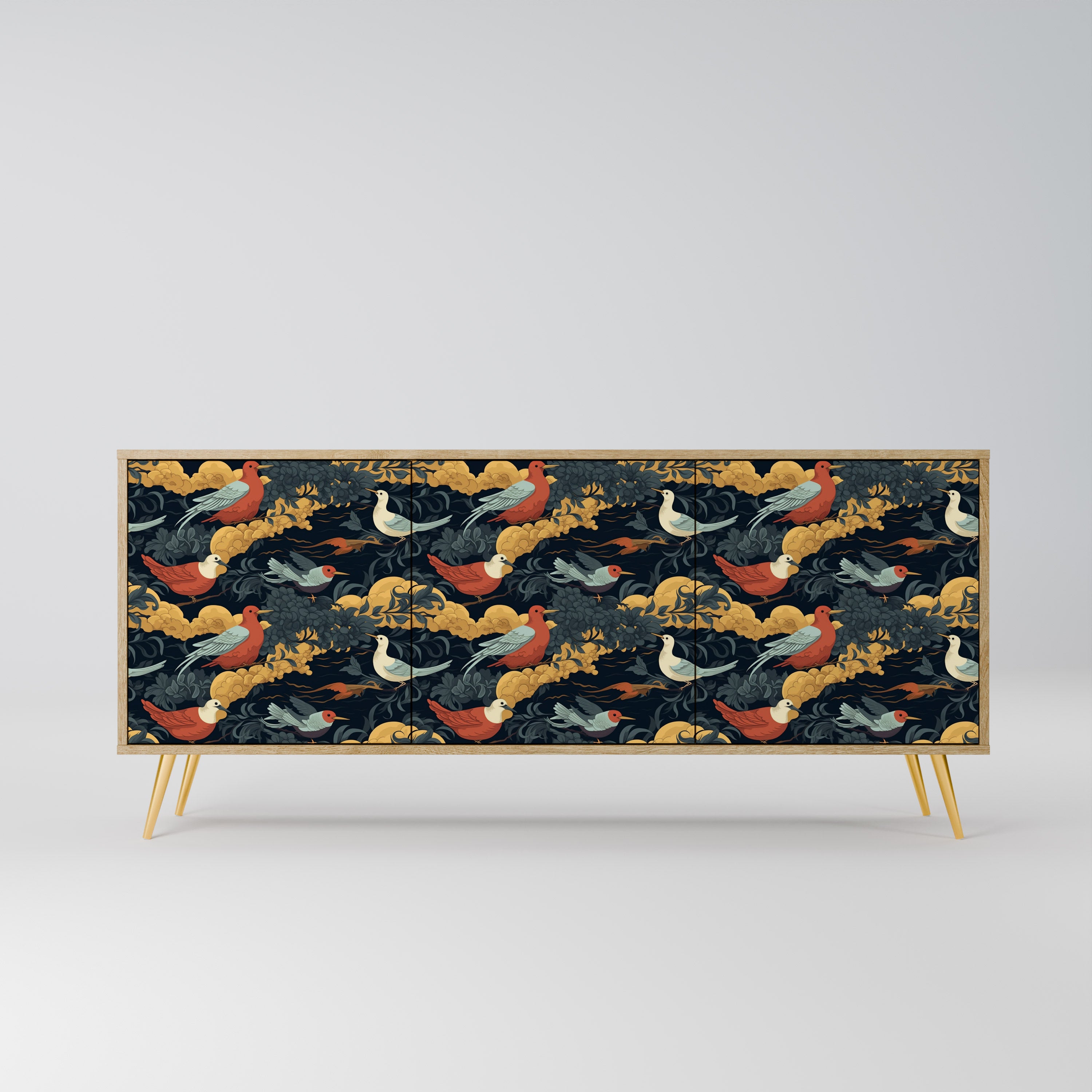 FOWLY DAZE 3-Door Sideboard in Oak Effect