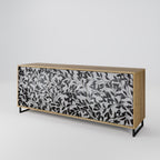 CHARCOAL SPROUT 3-Door Sideboard in Oak Effect