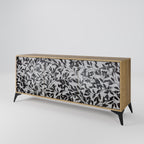 CHARCOAL SPROUT 3-Door Sideboard in Oak Effect